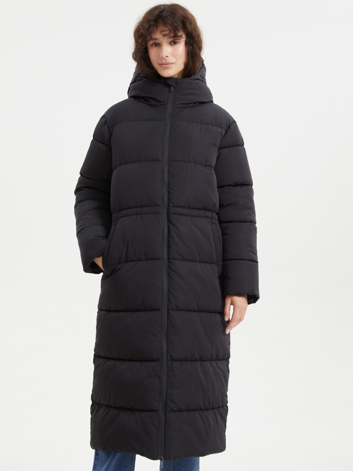 Тёплая куртка-пальто с капюшоном