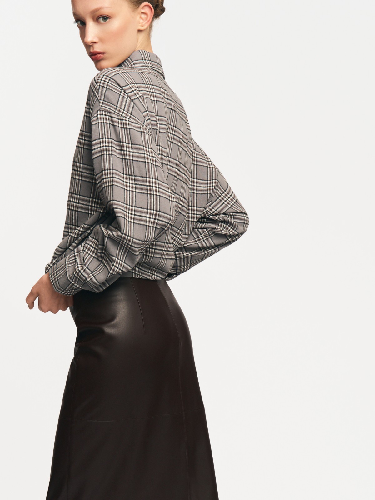 Фланелевая рубашка из хлопка в клетку