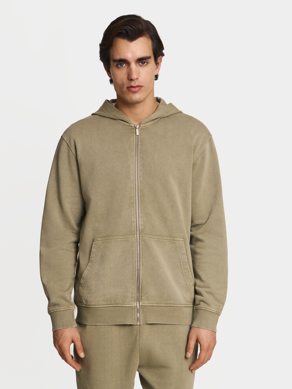 Трикотажная толстовка из хлопка с капюшоном