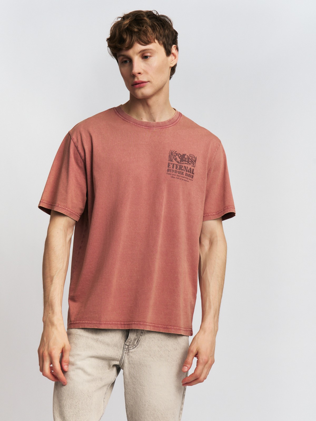 Футболка из хлопка с принтом-надписью