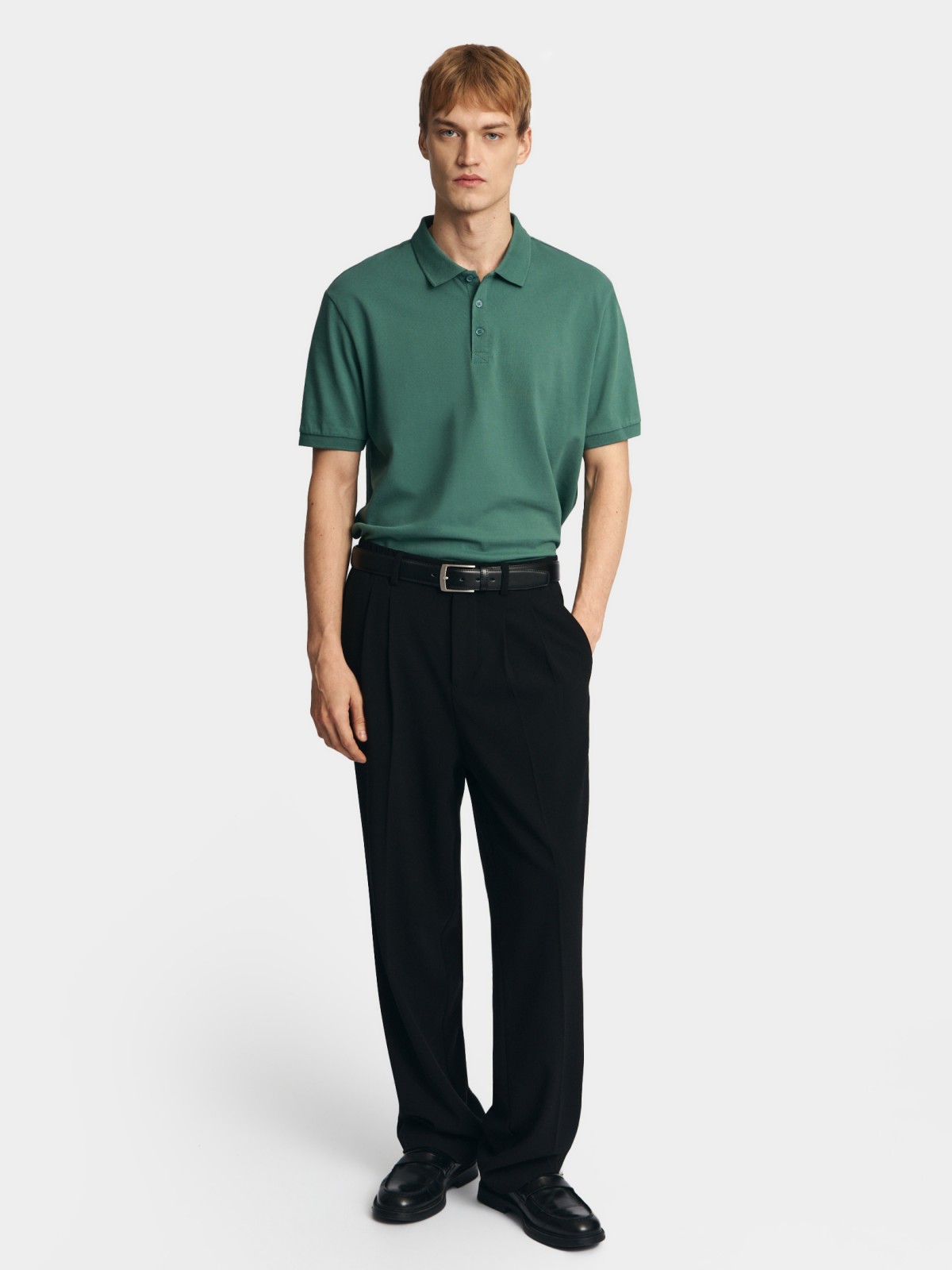 Футболка поло из хлопка однотонная