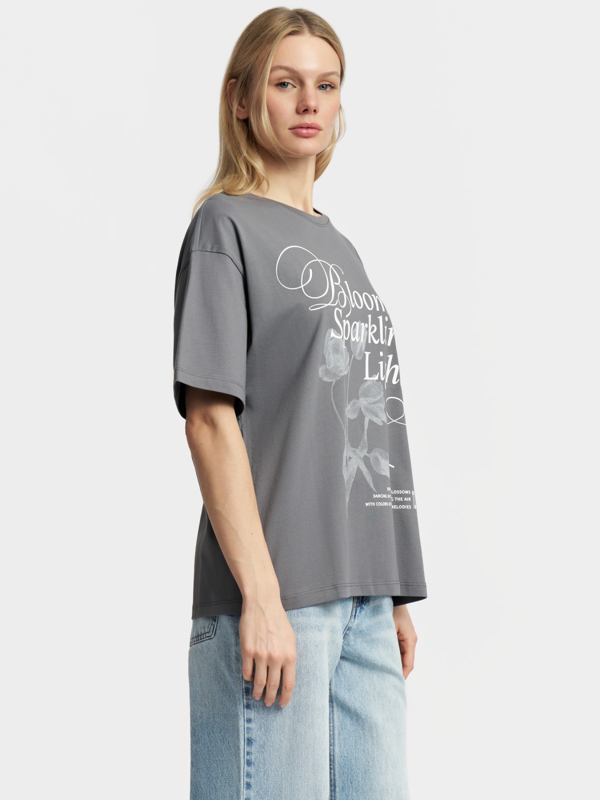 Футболка оверсайз из хлопка с принтом