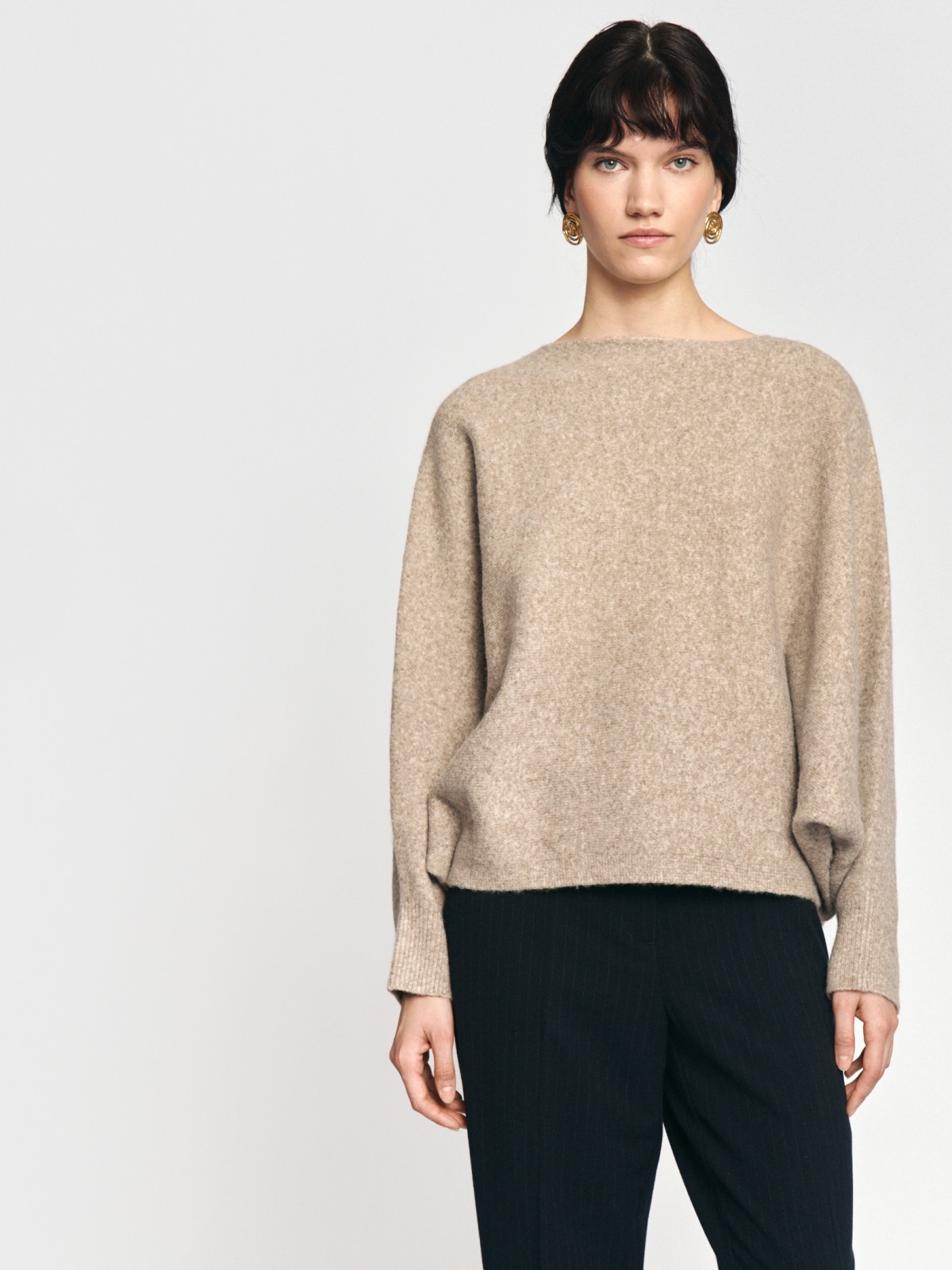 Вязаный джемпер с рукавом летучая мышь