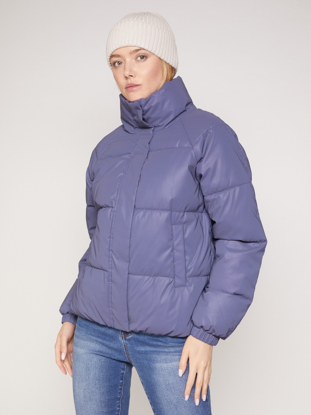 Тёплая куртка со светоотражающим эффектом zolla 021335123144, цвет сливовый, размер XS - фото 3