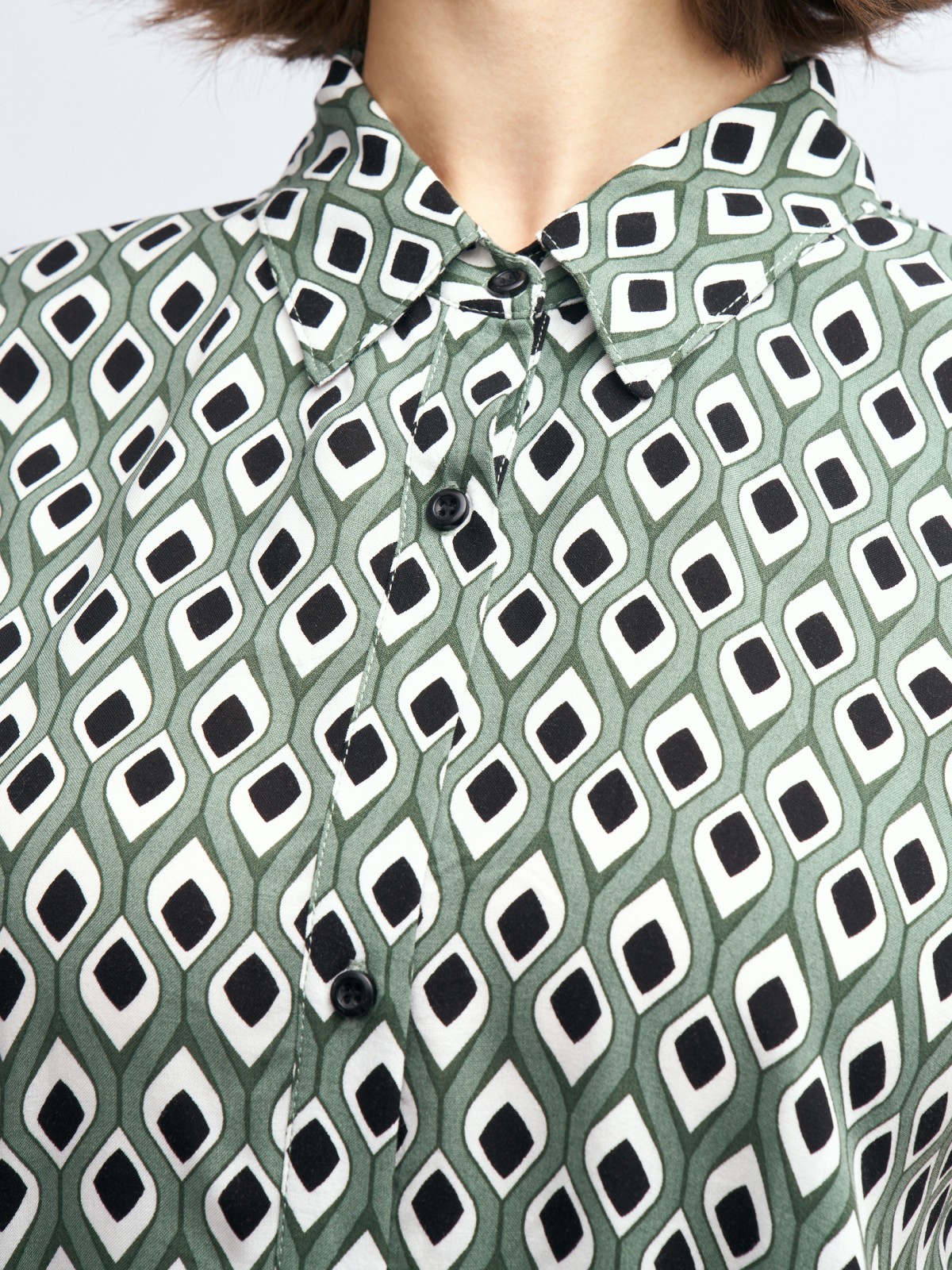 Платье-рубашка из вискозы с поясом