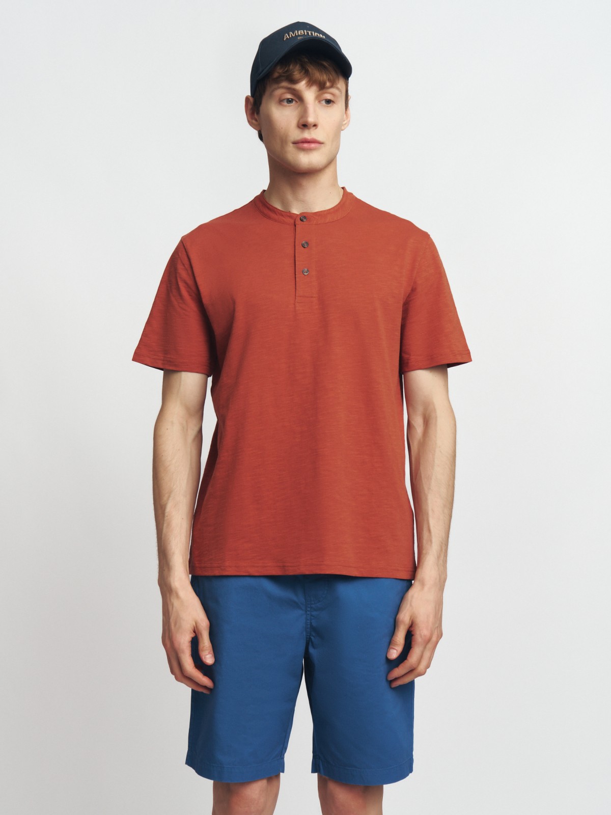 Футболка хенли из хлопка