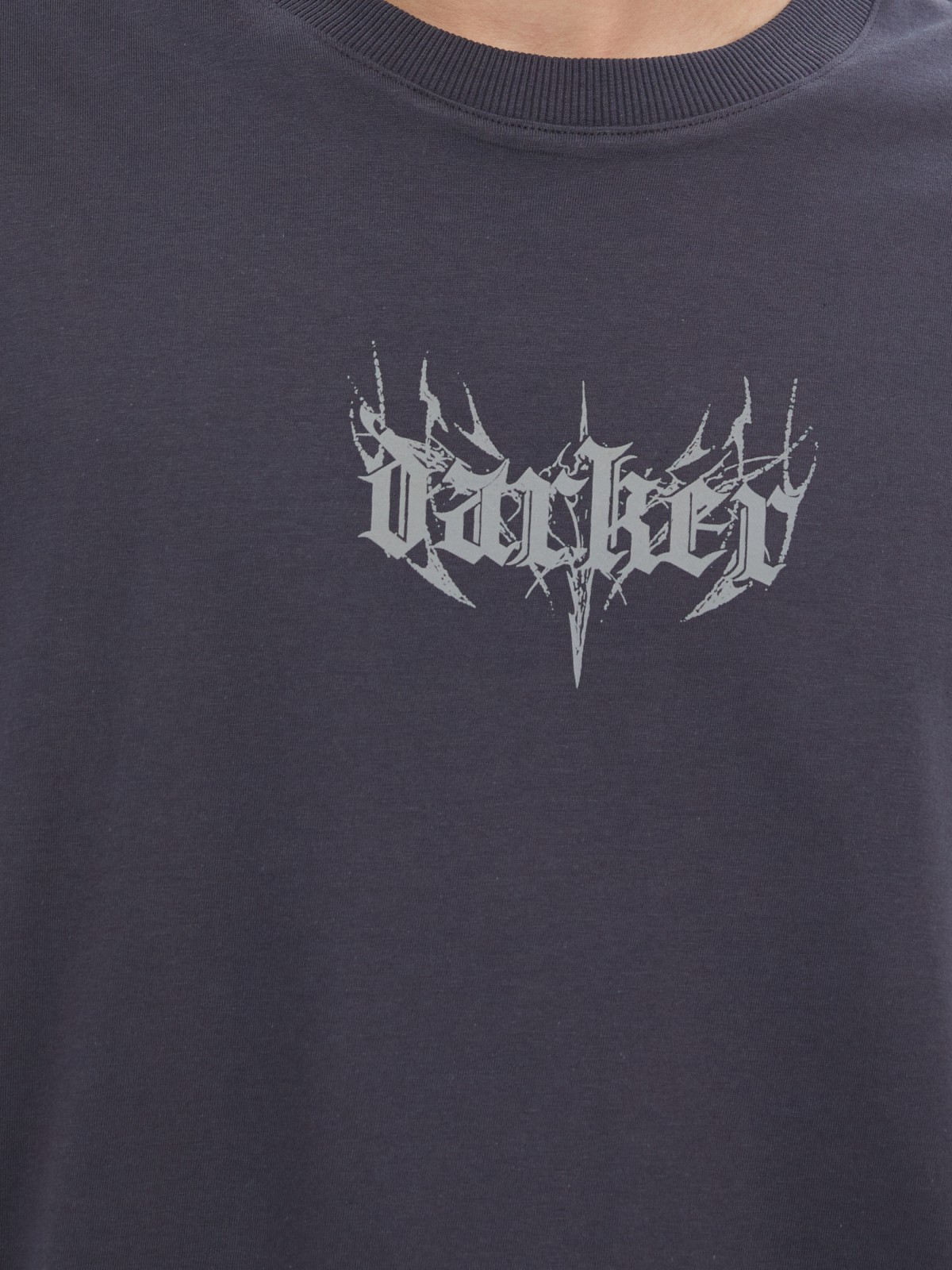 Футболка из хлопка с принтом-надписью на спине