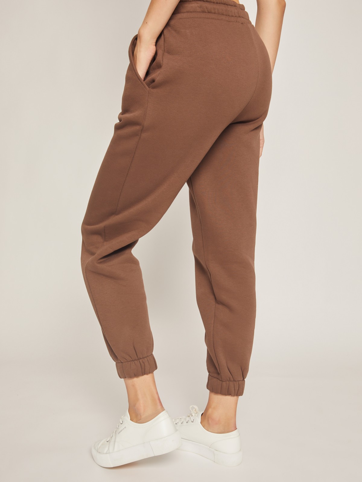 Утеплённые брюки-джоггеры zolla 02142731Y091, цвет коричневый, размер XS - фото 5
