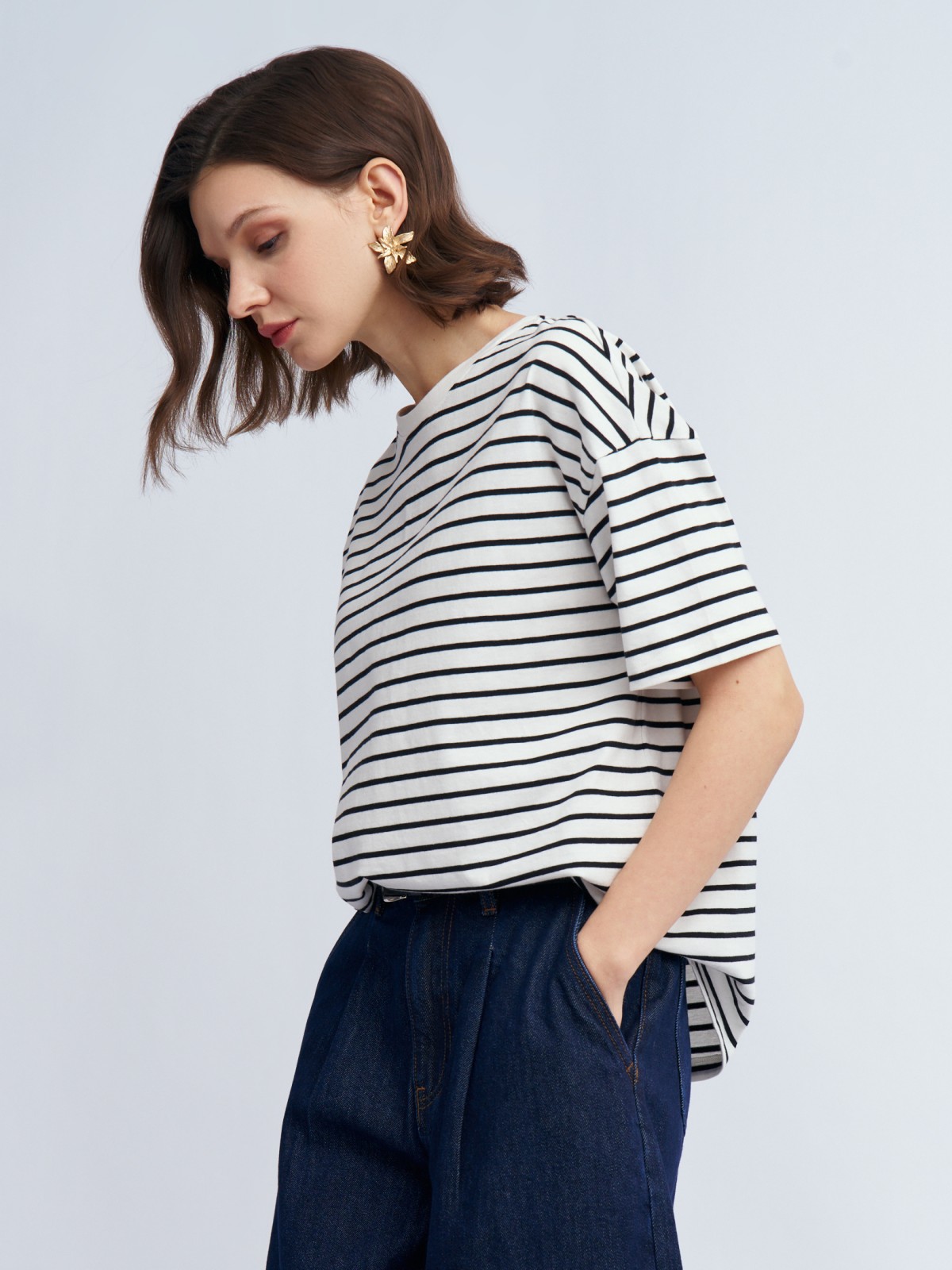 Футболка-тельняшка в полоску из хлопка