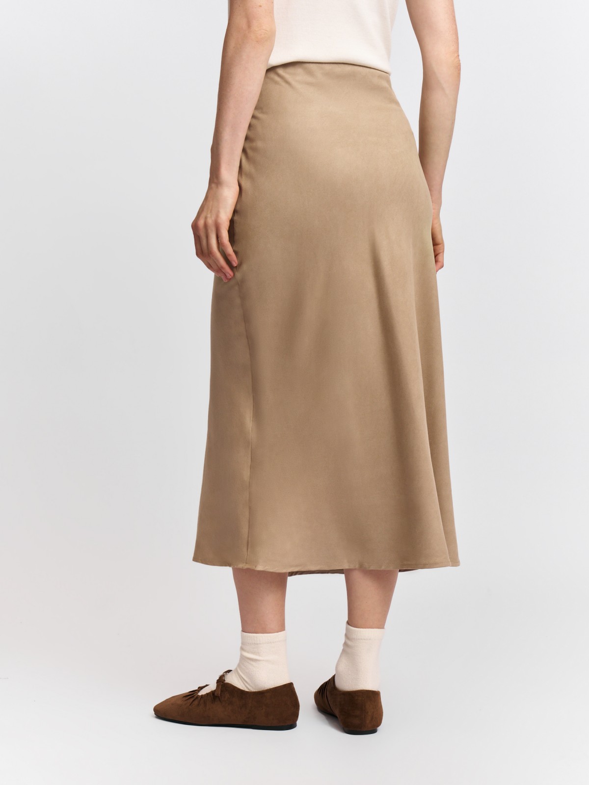 Замшевая юбка миди