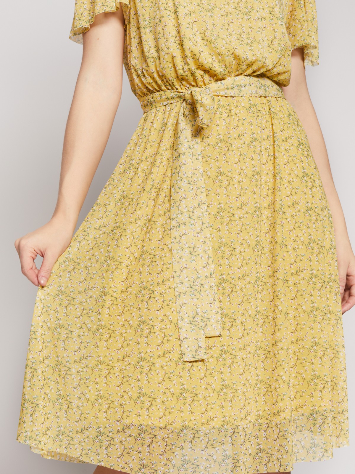 Платье кроеное zolla 223218159022, цвет светло-желтый, размер XS - фото 5