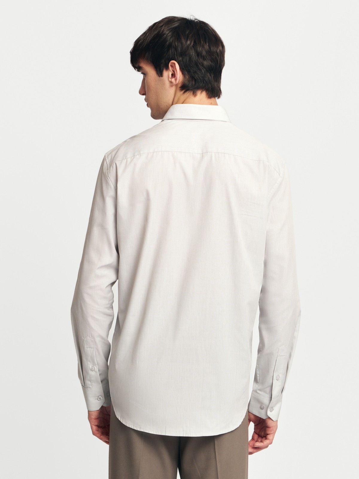 Офисная прямая рубашка с узором в полоску