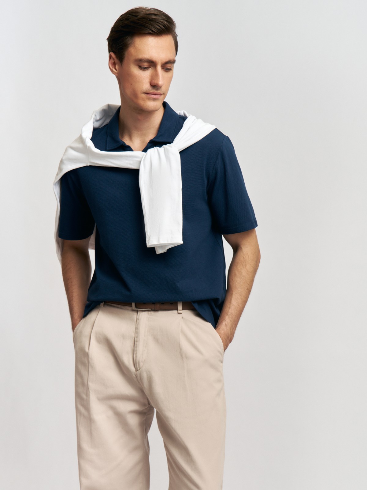 Футболка поло из хлопка с коротким рукавом