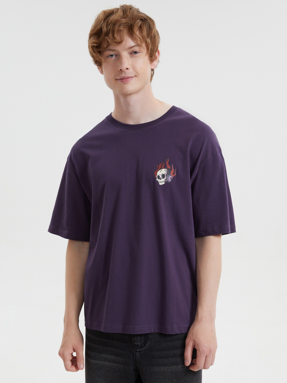 Футболка оверсайз из хлопка с принтом