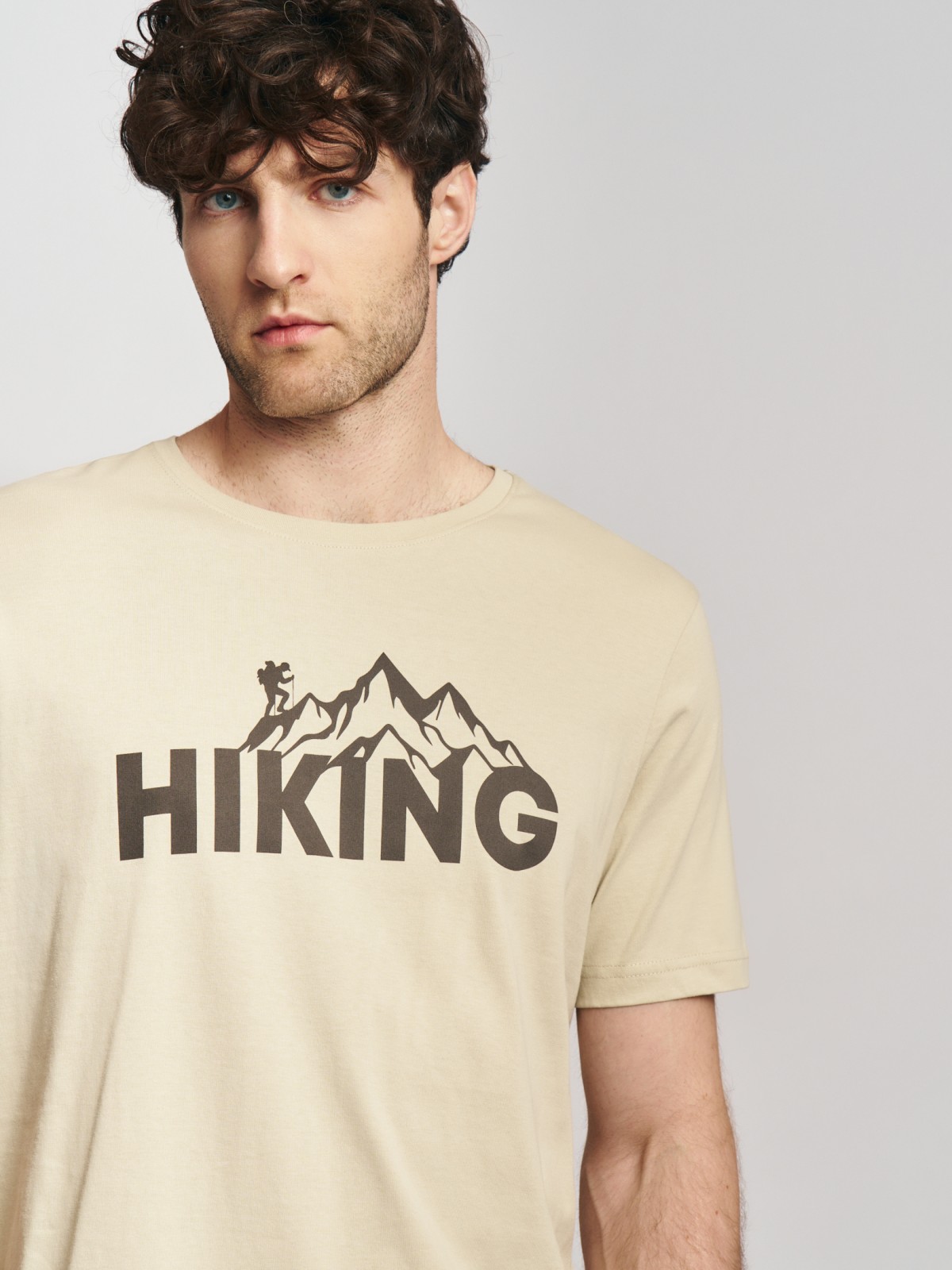 Футболка из хлопка с принтом-надписью