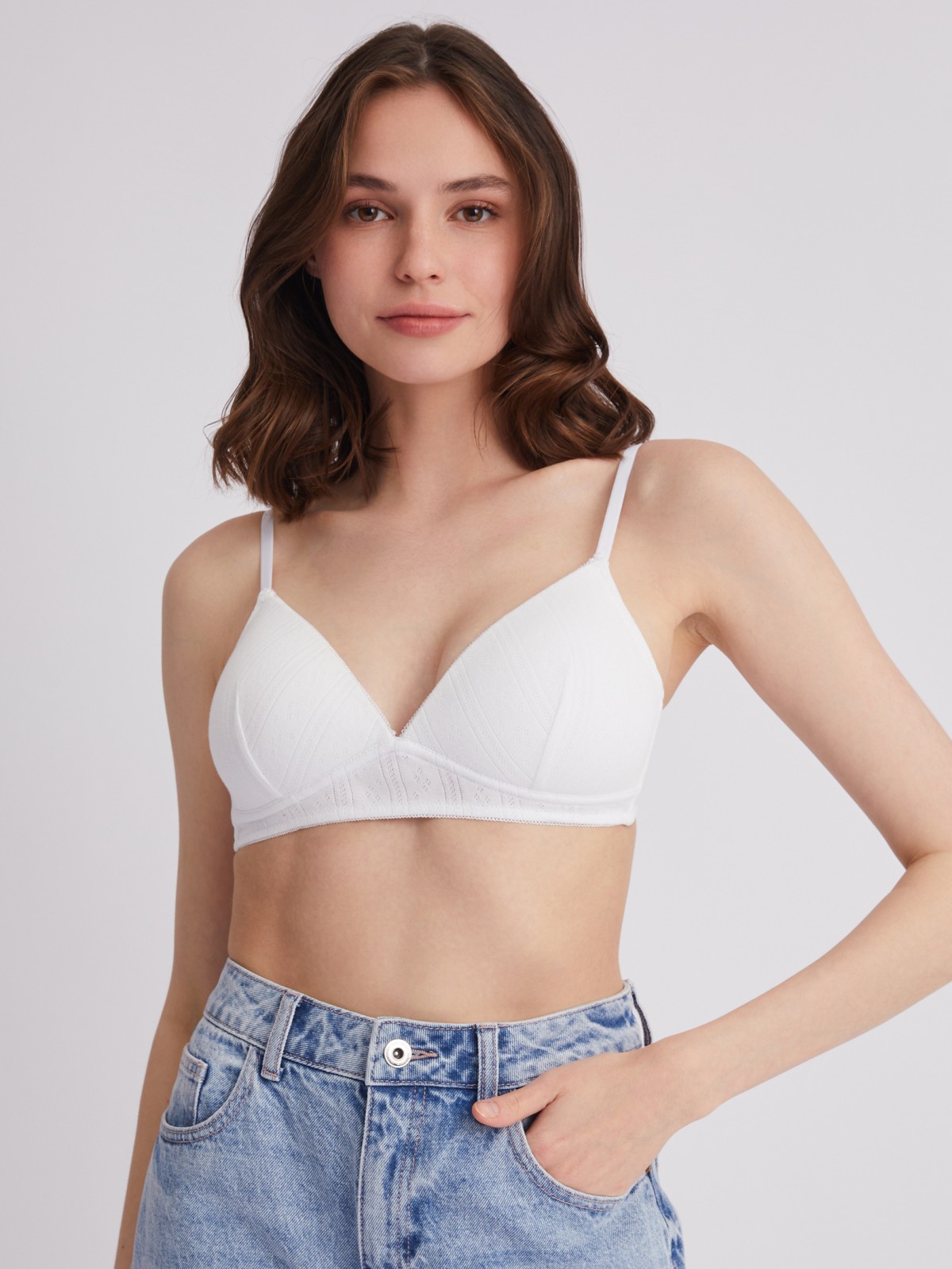 Бюстгальтер без косточек из фактурного трикотажа 249₽