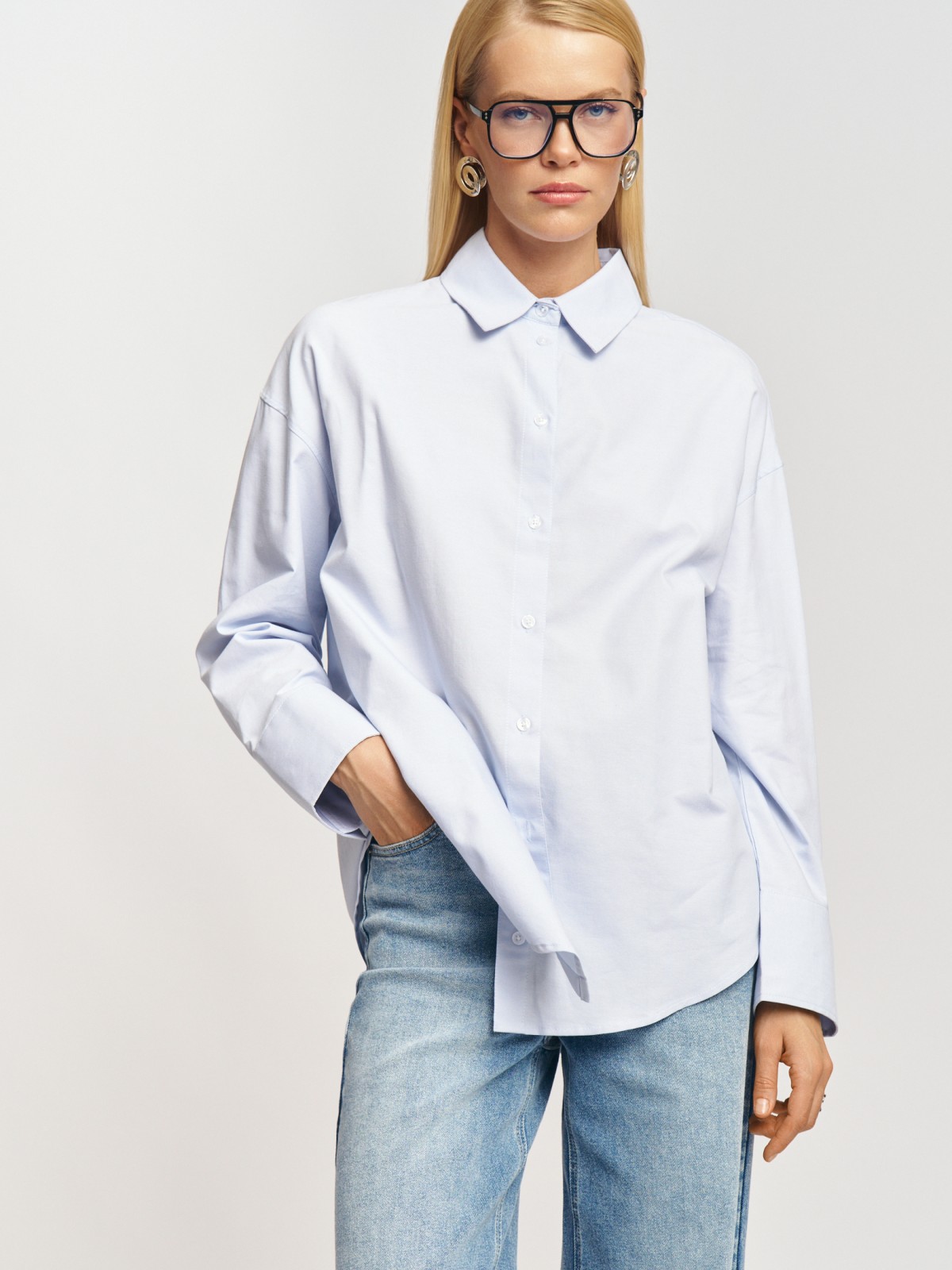 Рубашка из хлопка с длинным рукавом