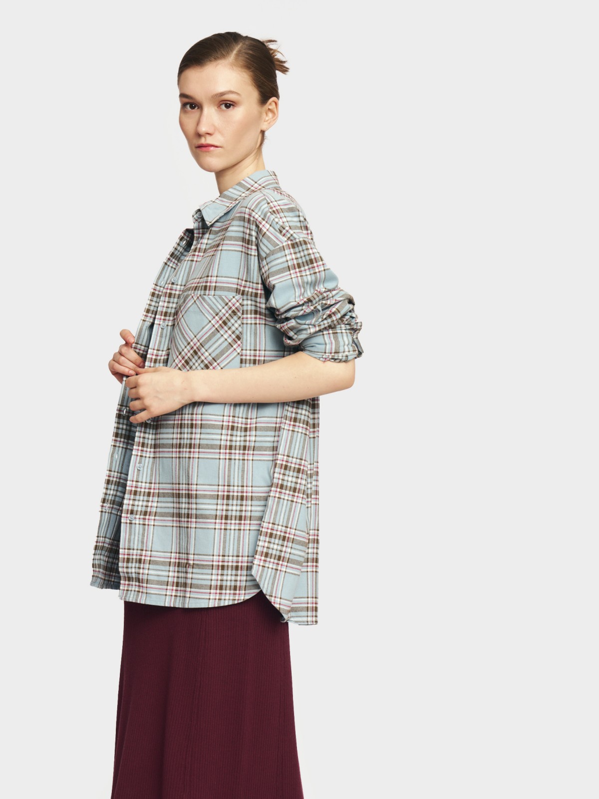 Фланелевая рубашка из хлопка в клетку