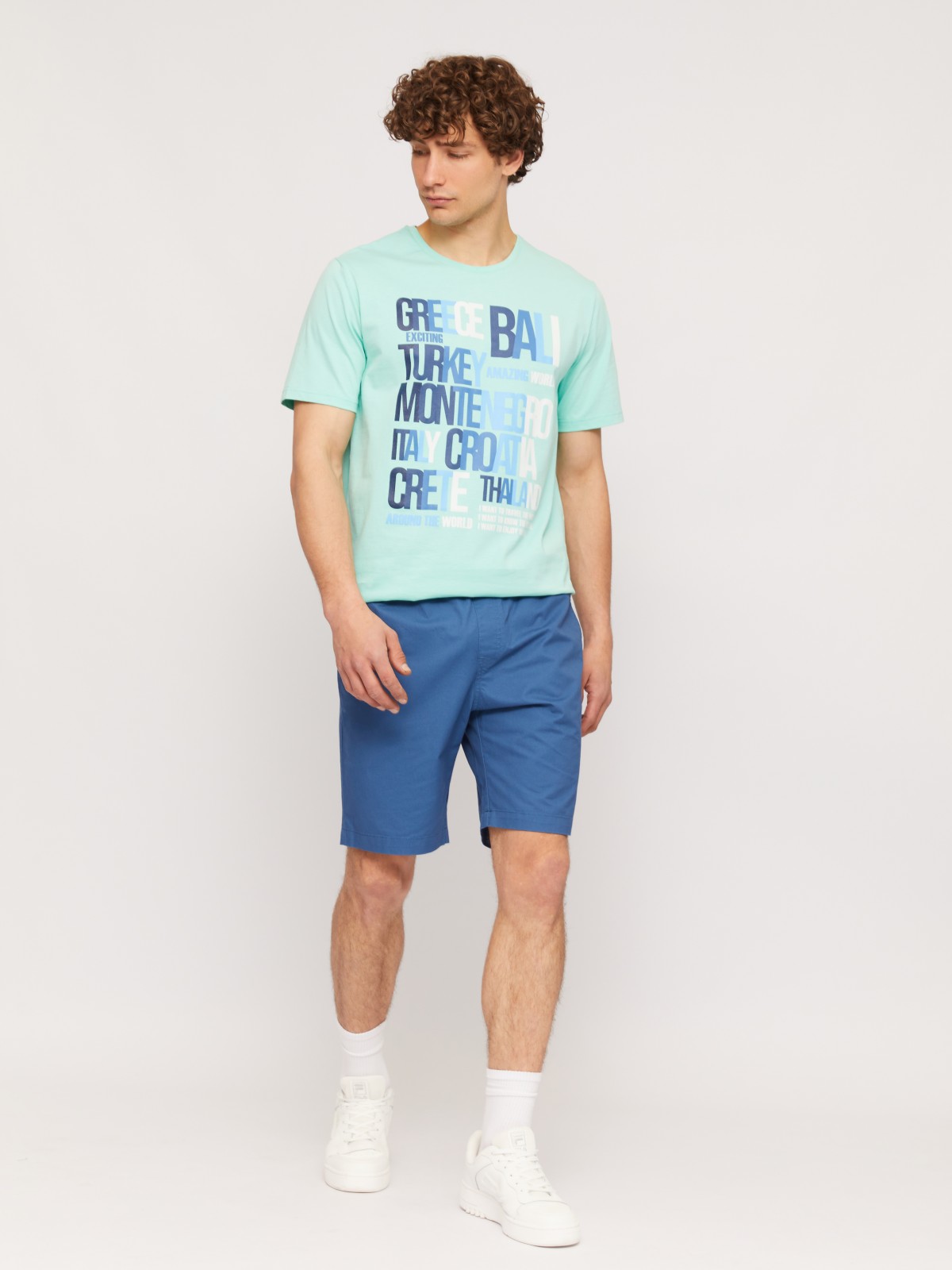 Удлинённые шорты на резинке из хлопка