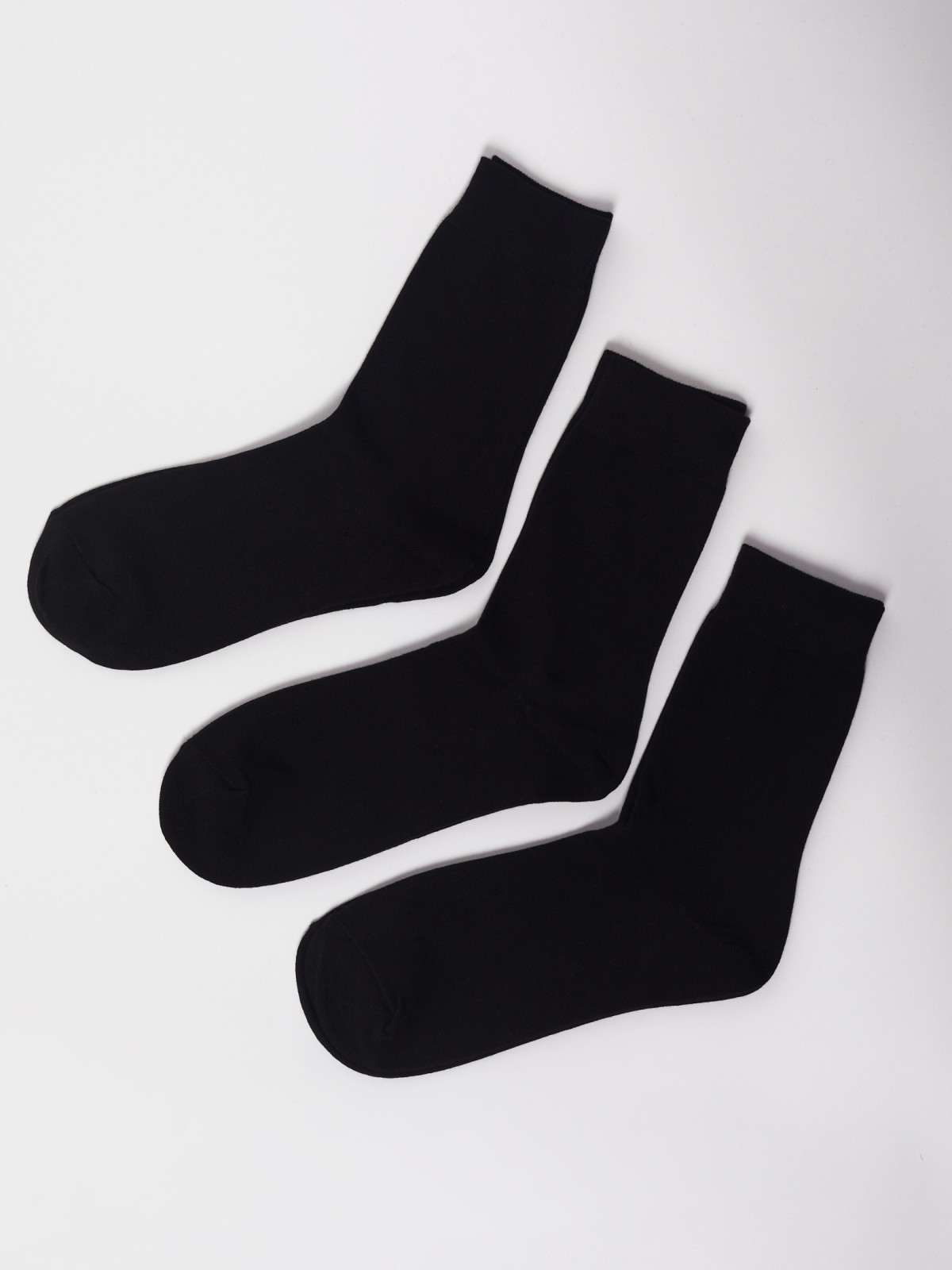 Набор высоких носков (3 пары в комплекте) zolla 01311995G015, цвет черный, размер 25-27 - фото 1