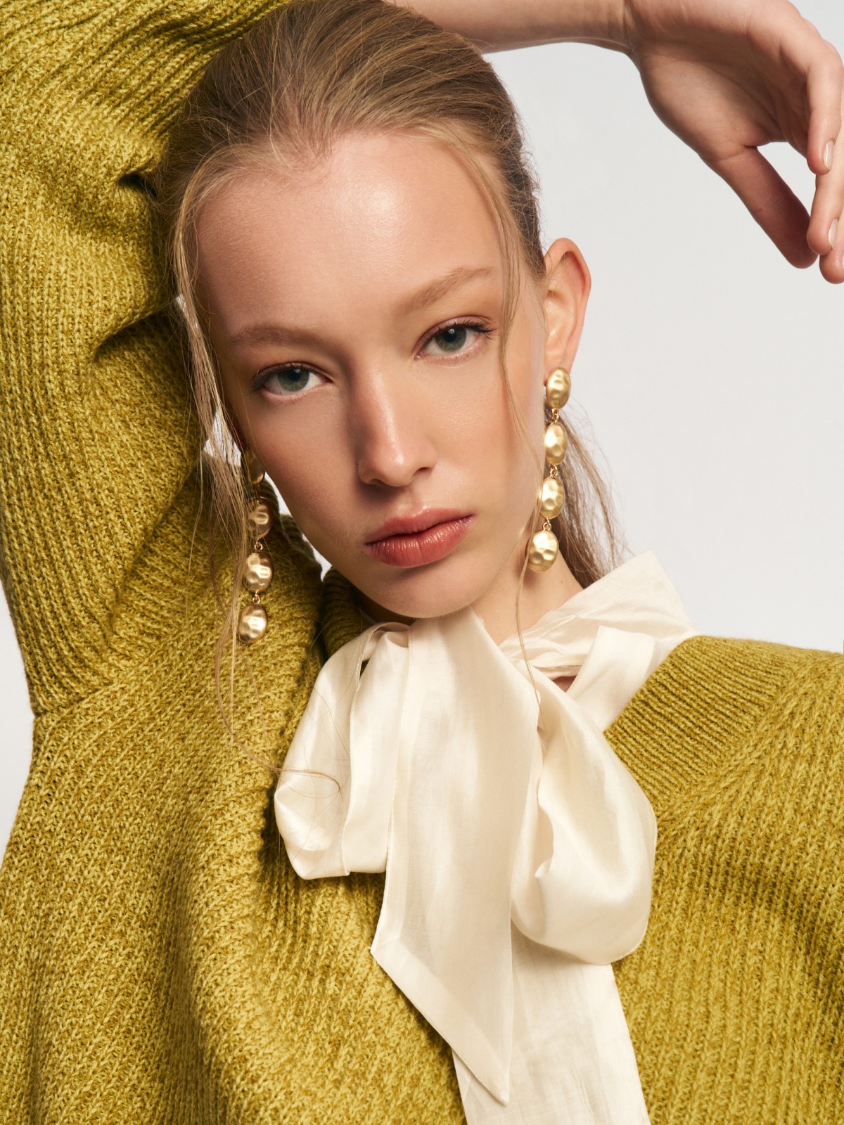 Вязаный пуловер с шерстью