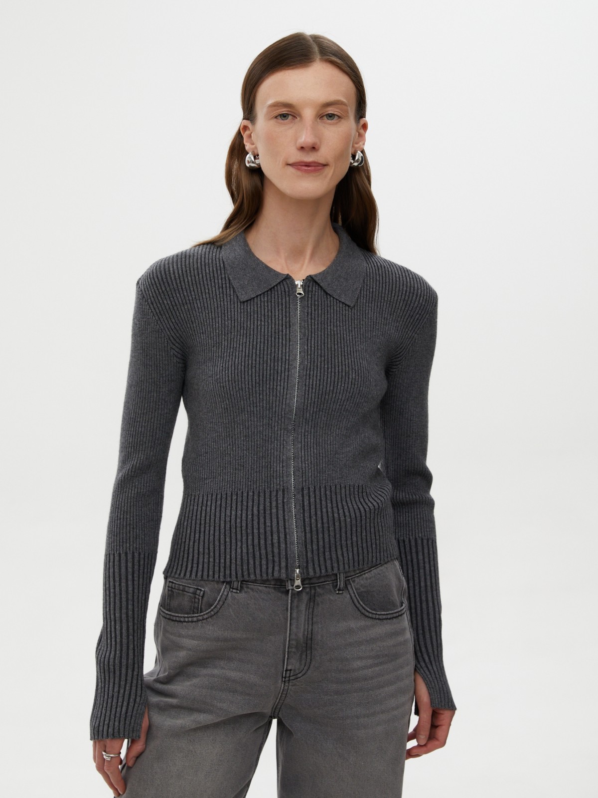 Трикотажный кардиган на молнии 