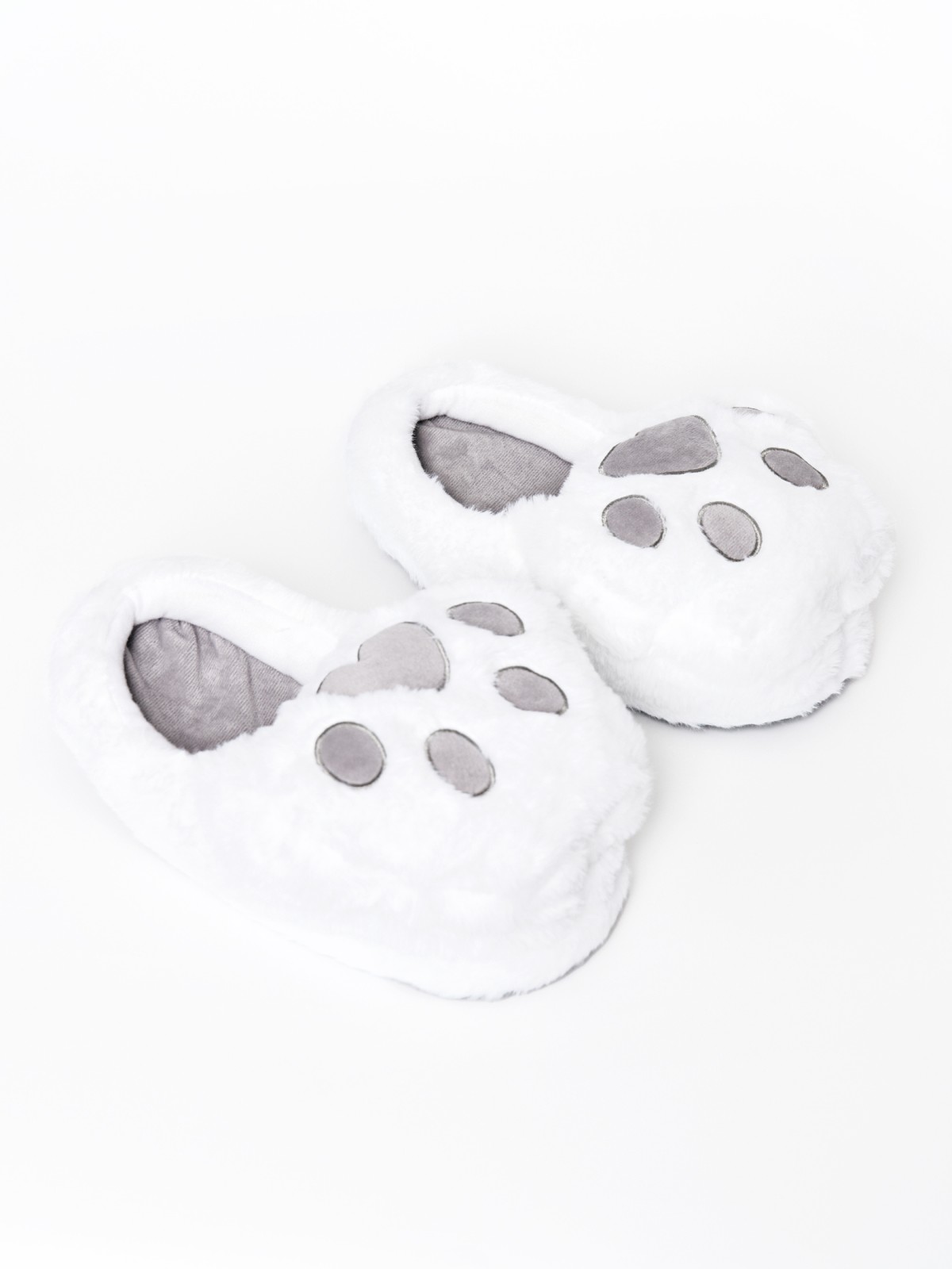 Домашние меховые тапочки c лапами