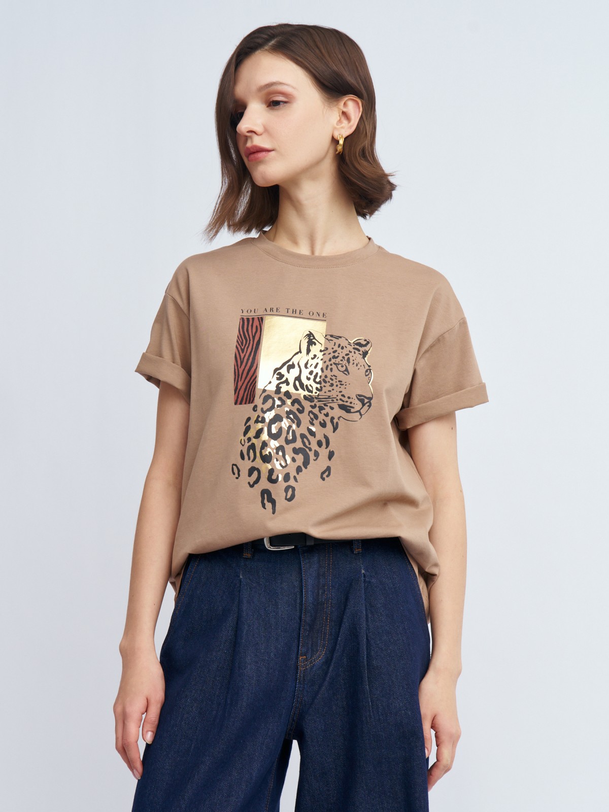 Футболка из хлопка с принтом