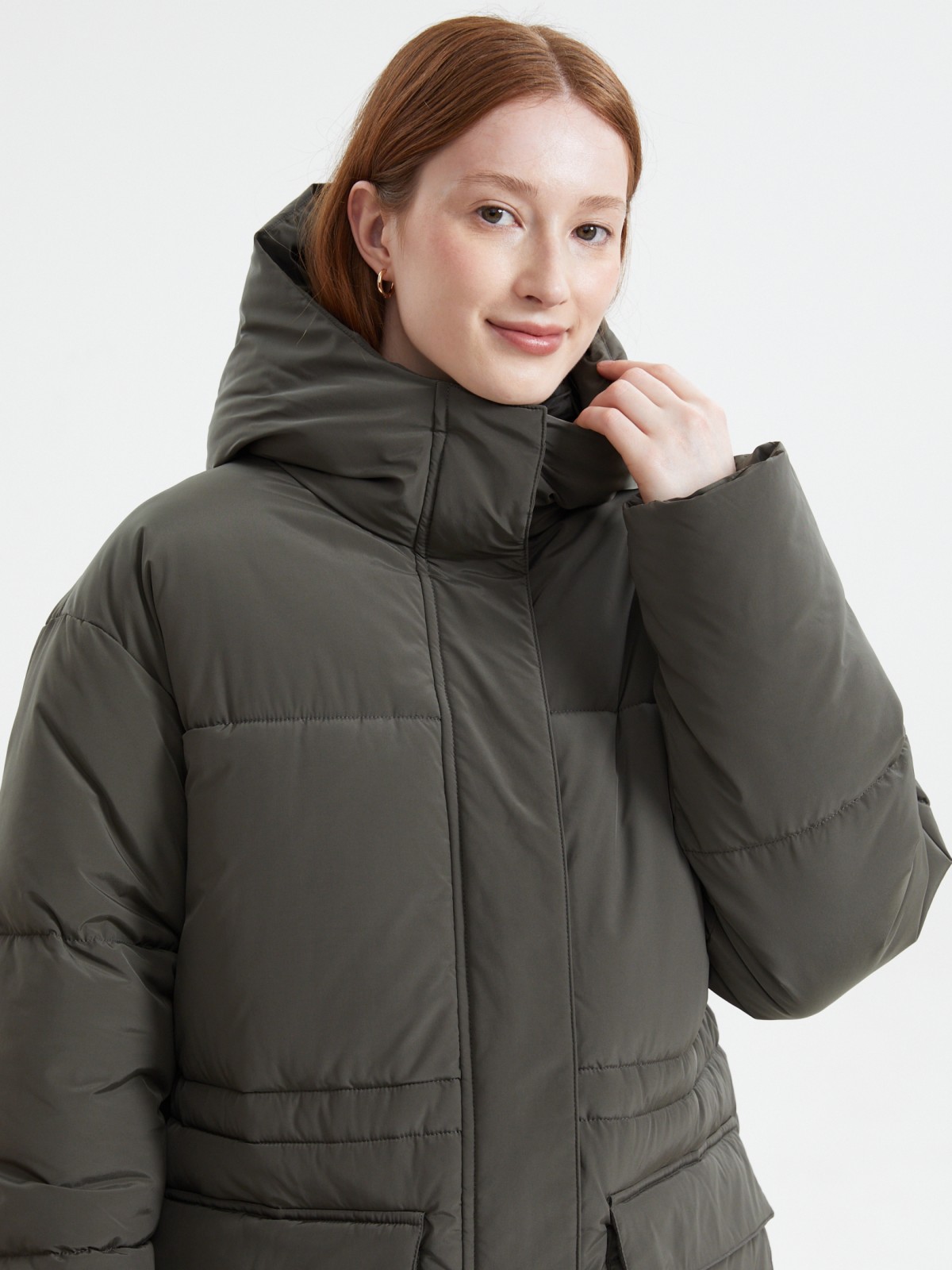 Тёплая куртка с капюшоном и кулиской