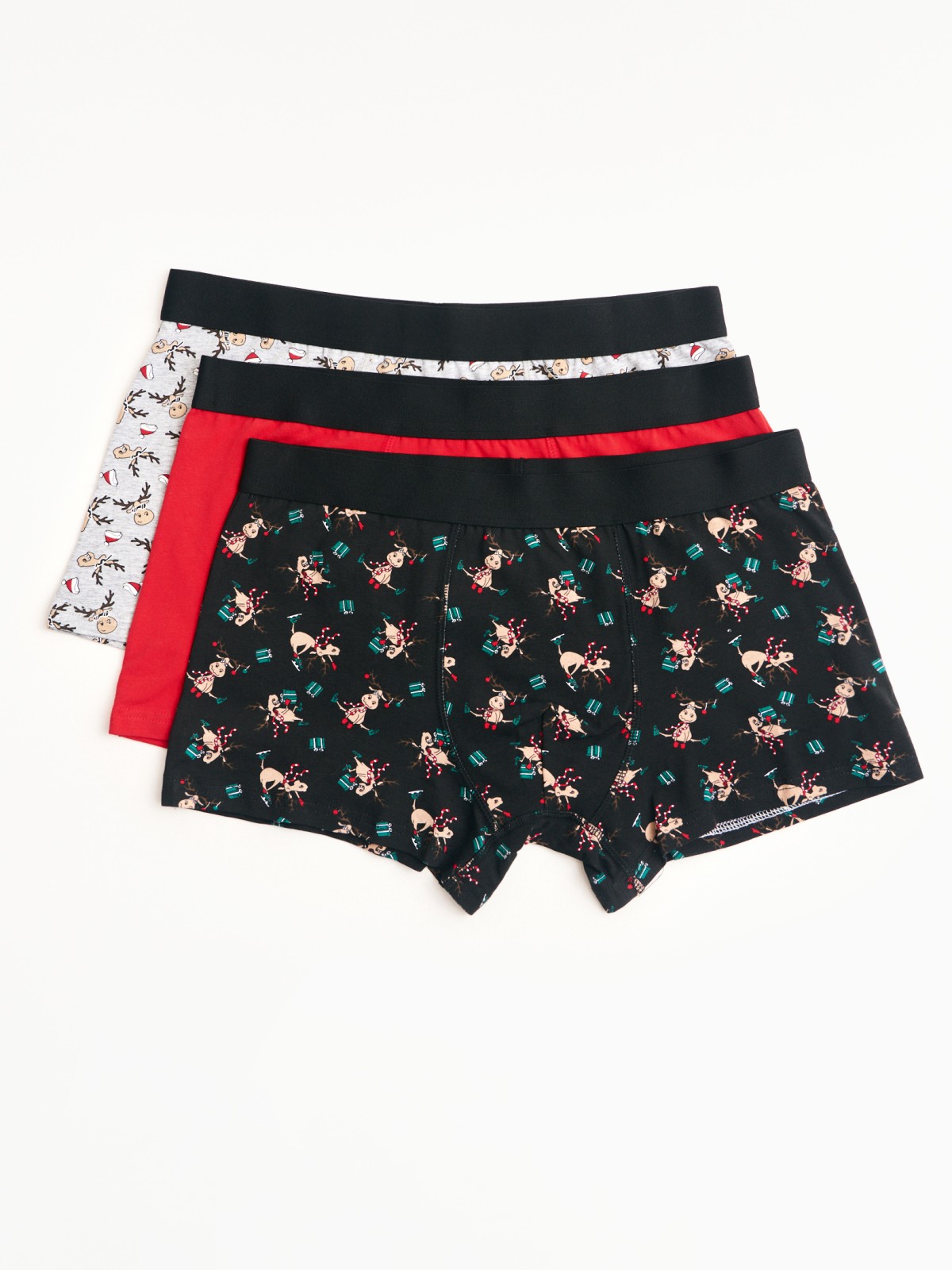 Набор трусов с новогодним узором (3 шт. в комплекте)