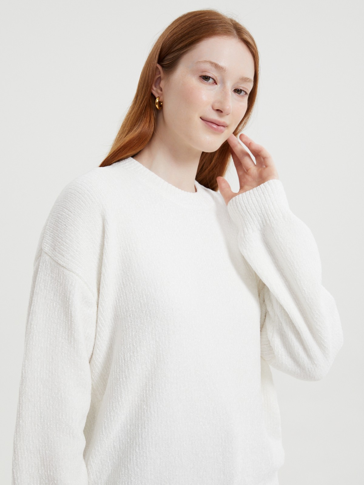 Вязаный бархатистый джемпер