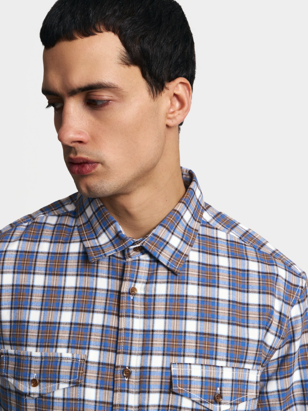 Рубашка из хлопка с узором в клетку