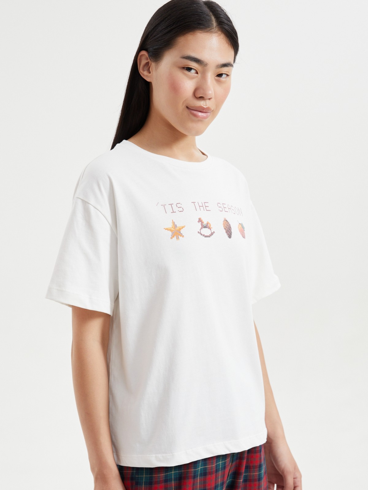 Футболка из хлопка с новогодним принтом