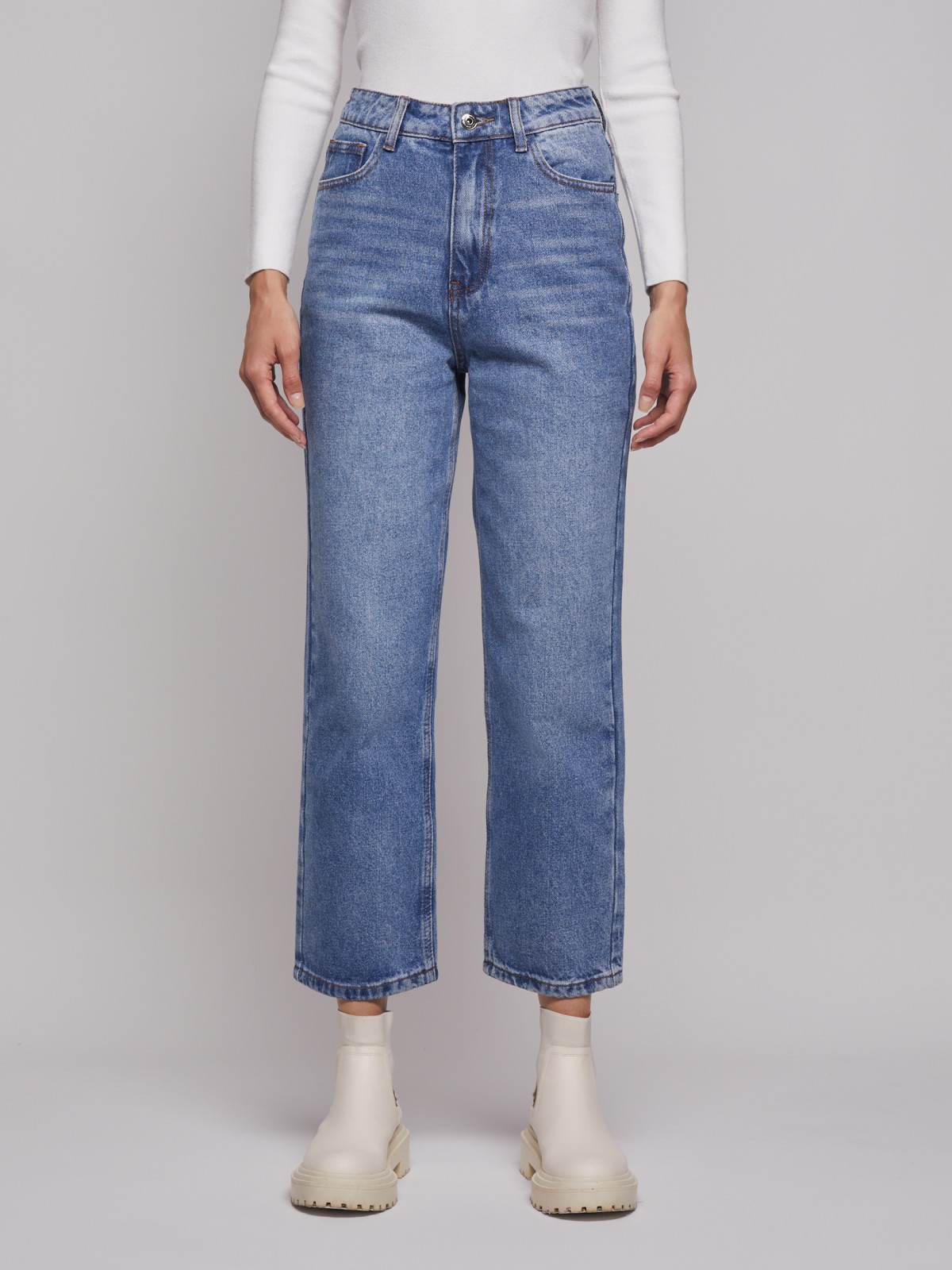 Джинсы укороченного прямого силуэта Джинсы укороченного прямого силуэта