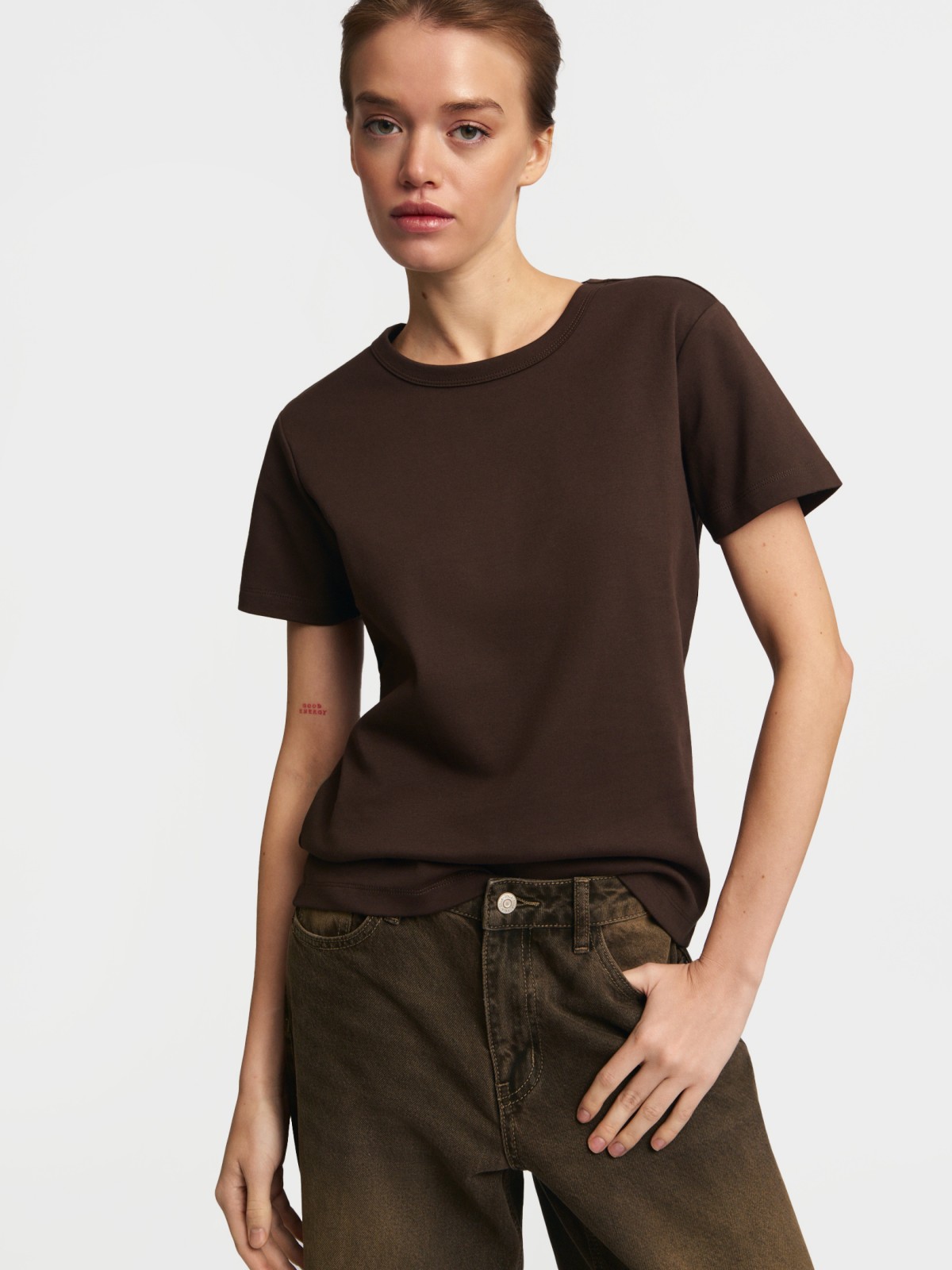 Футболка из хлопка однотонная