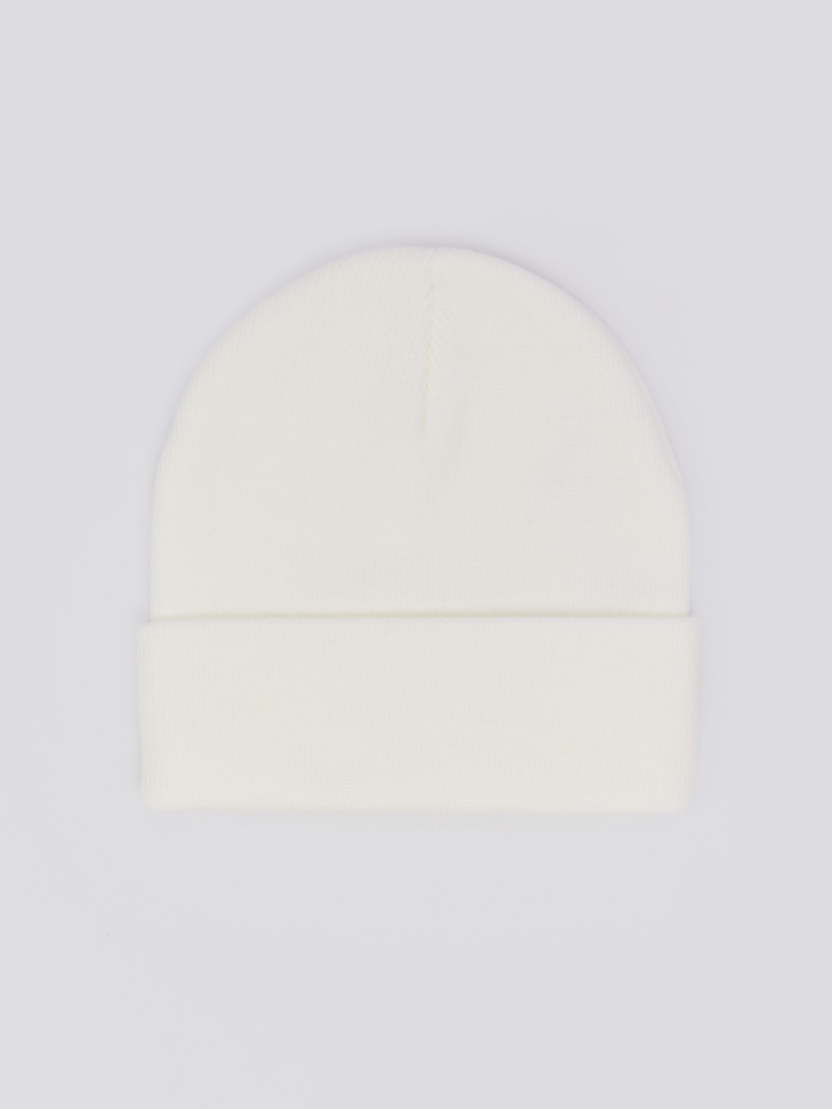 Трикотажная шапка-бини из акрила с отворотом zolla 02411924G065, цвет белый, размер 54-58 - фото 3