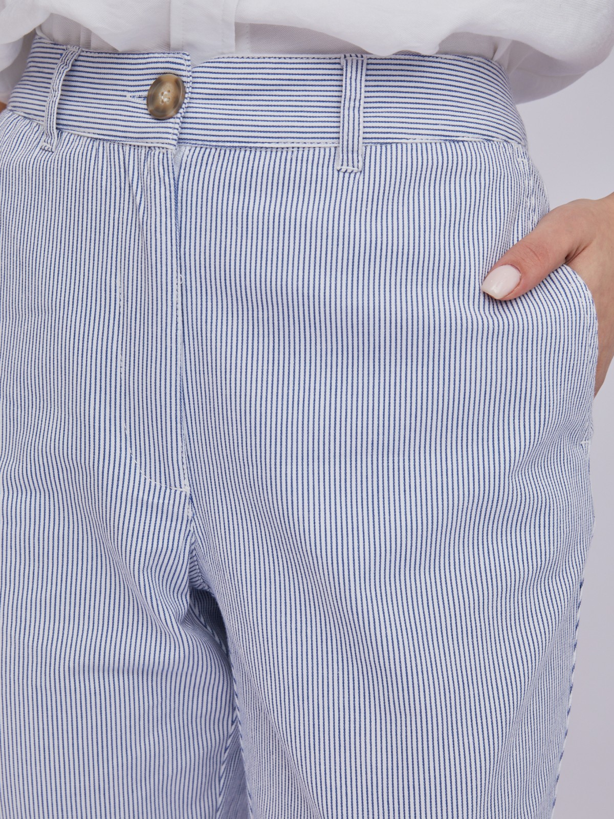 Брюки-чинос с узором в полоску