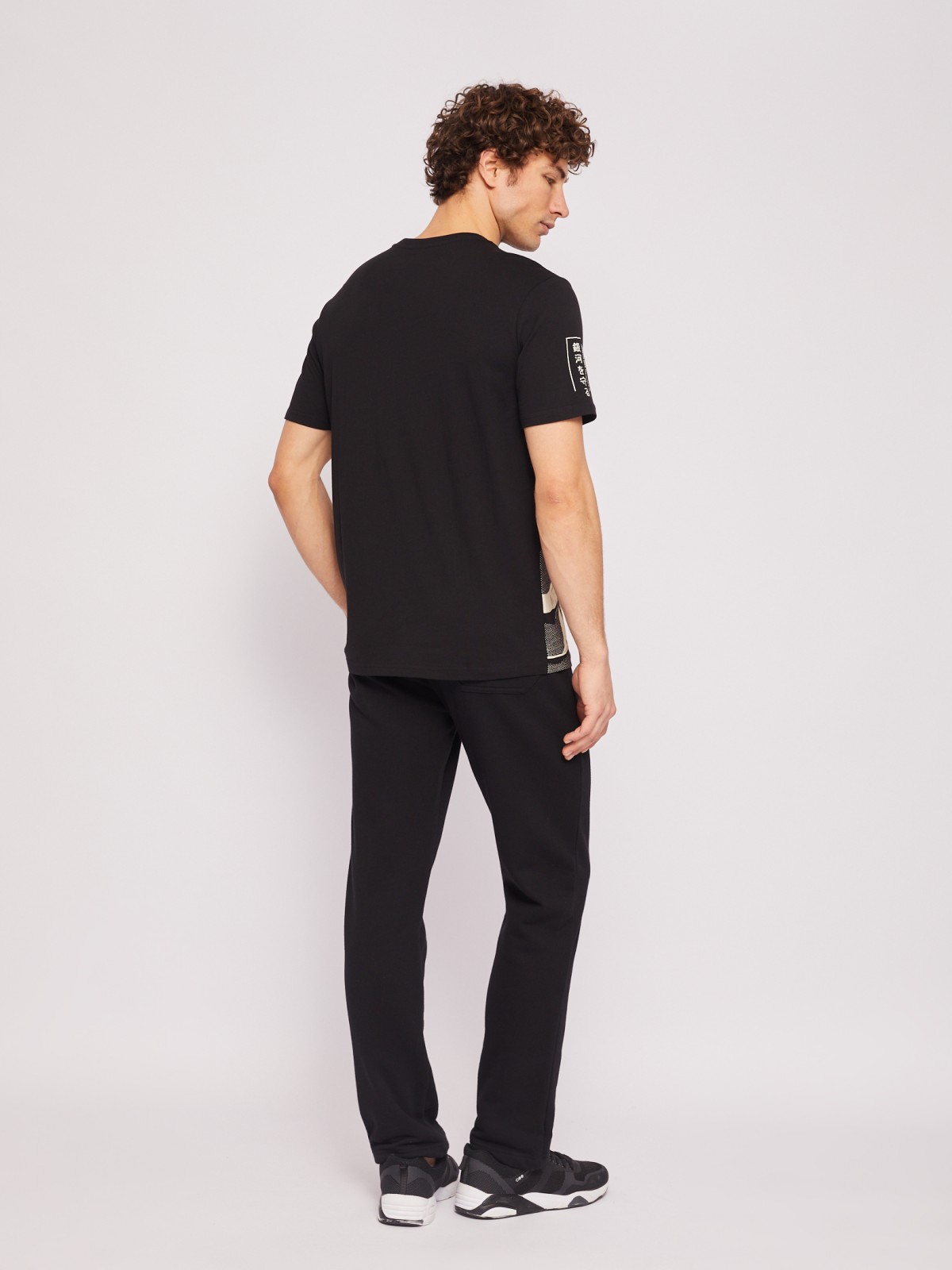 Футболка прямого силуэта из хлопка с принтом