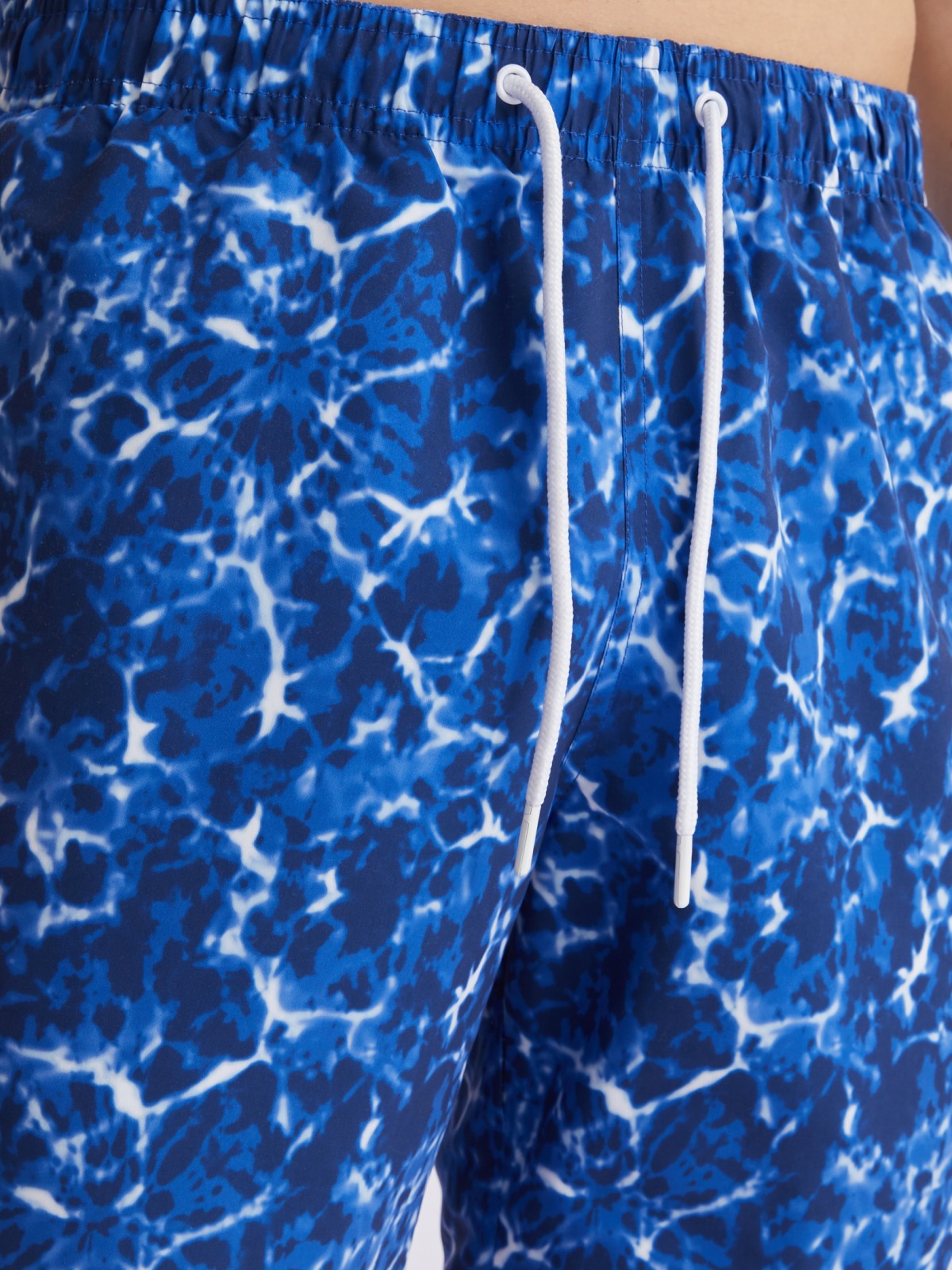 Принтованные плавательные шорты на резинке zolla 213257S0L051, цвет голубой, размер S - фото 4