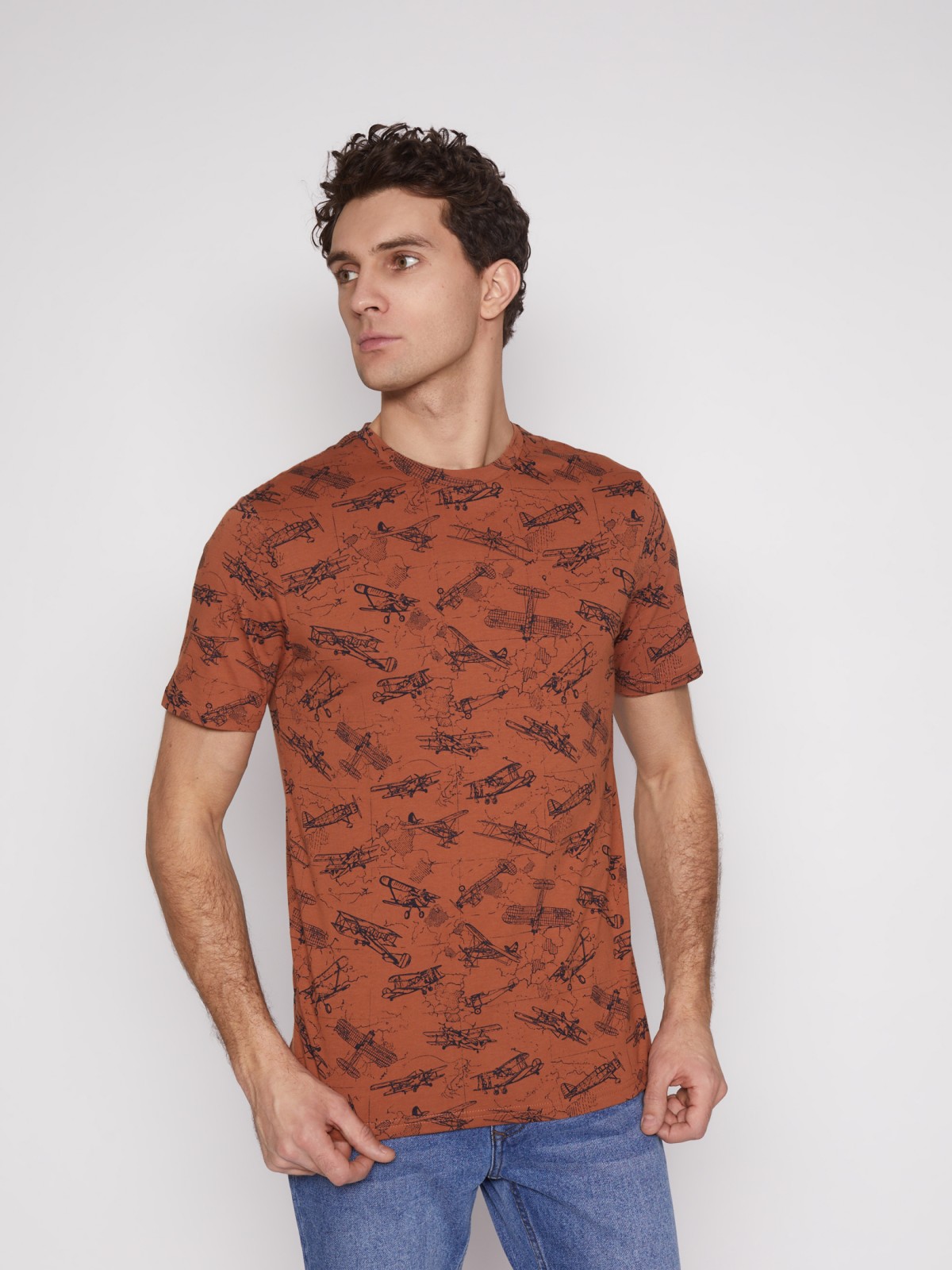 Принтованная футболка с коротким рукавом