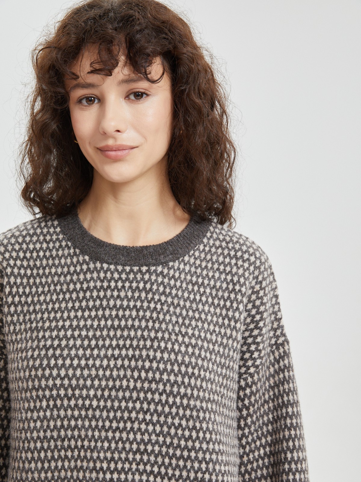 Вязаный джемпер оверсайз с шерстью