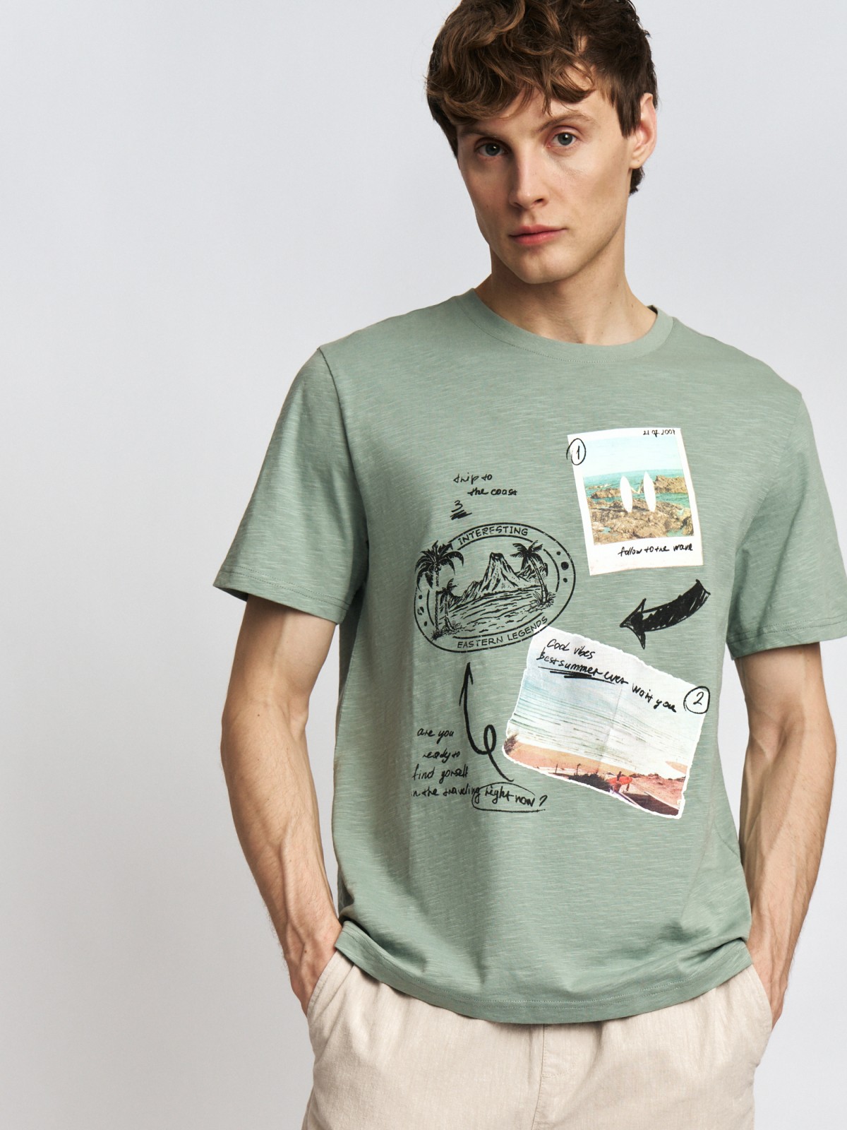 Футболка из хлопка с принтом