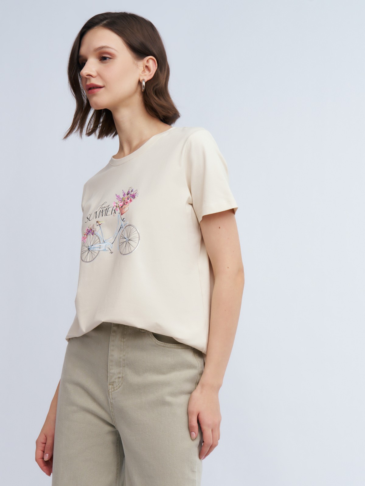 Футболка из хлопка с принтом