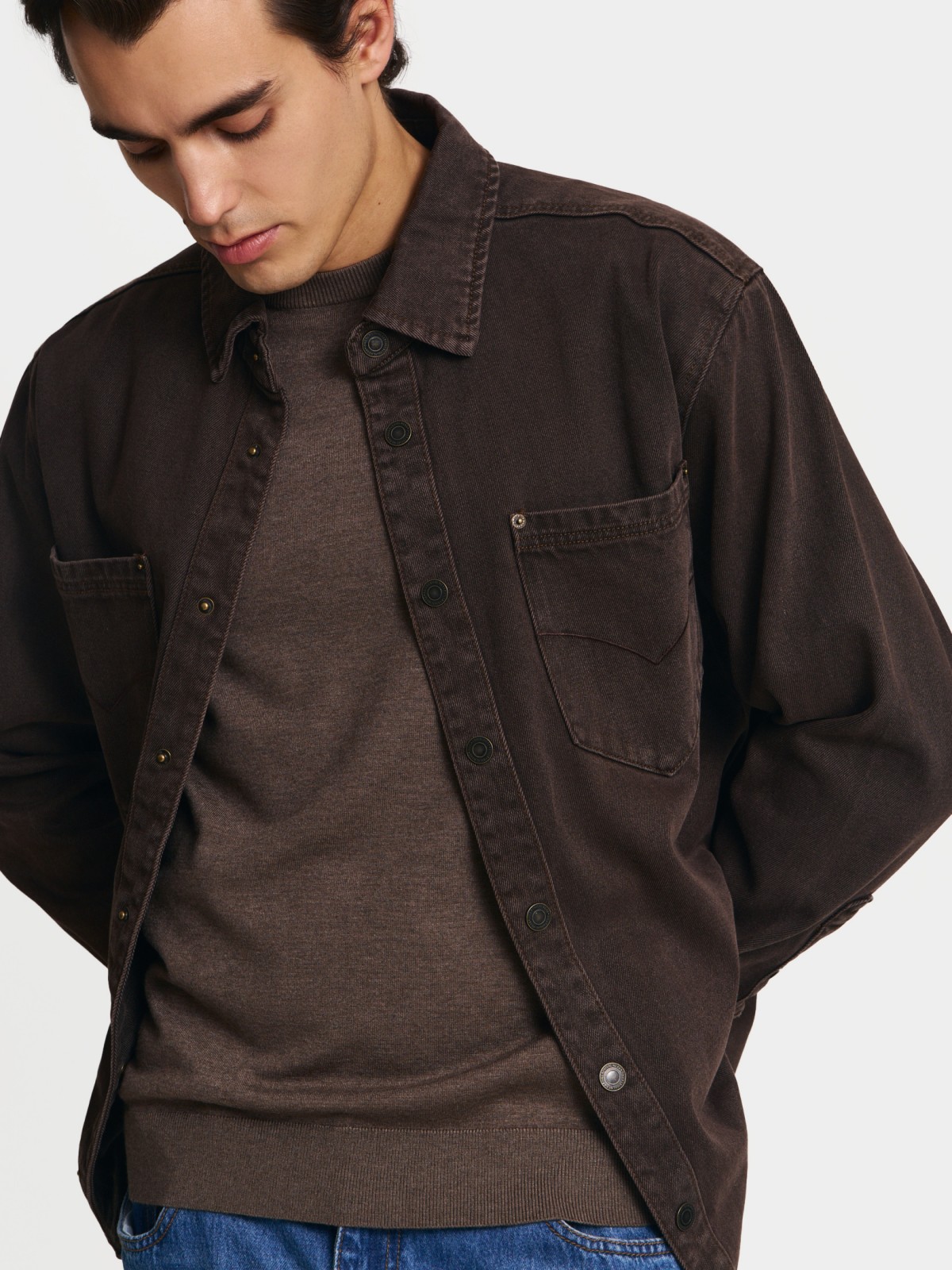 Джинсовая куртка-рубашка