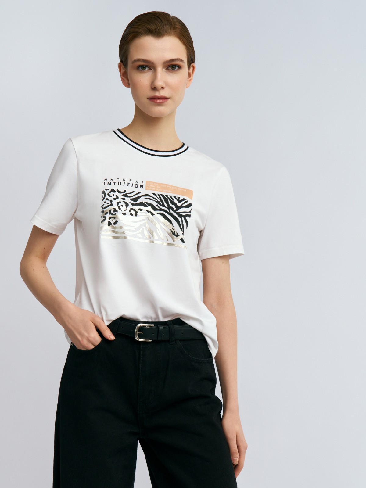 Футболка из хлопка с принтом