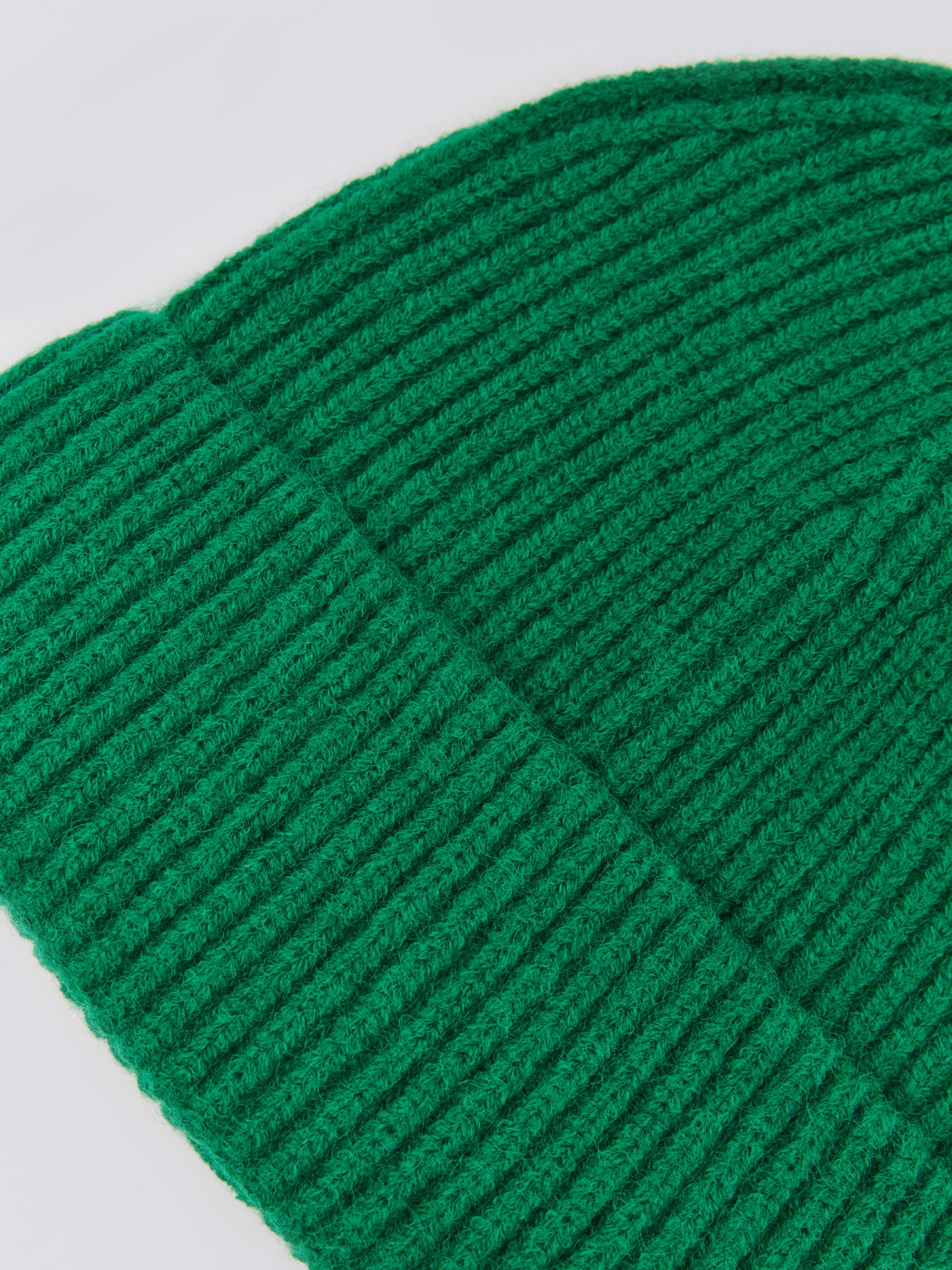 Вязаная шапка-бини с отворотом zolla 02411924G075, цвет зеленый, размер 54-58 - фото 2