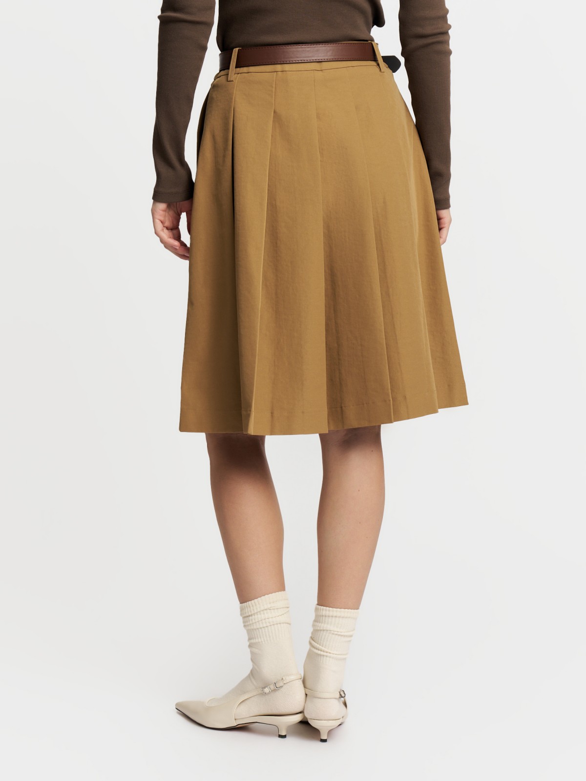 Юбка миди в складку с разрезом