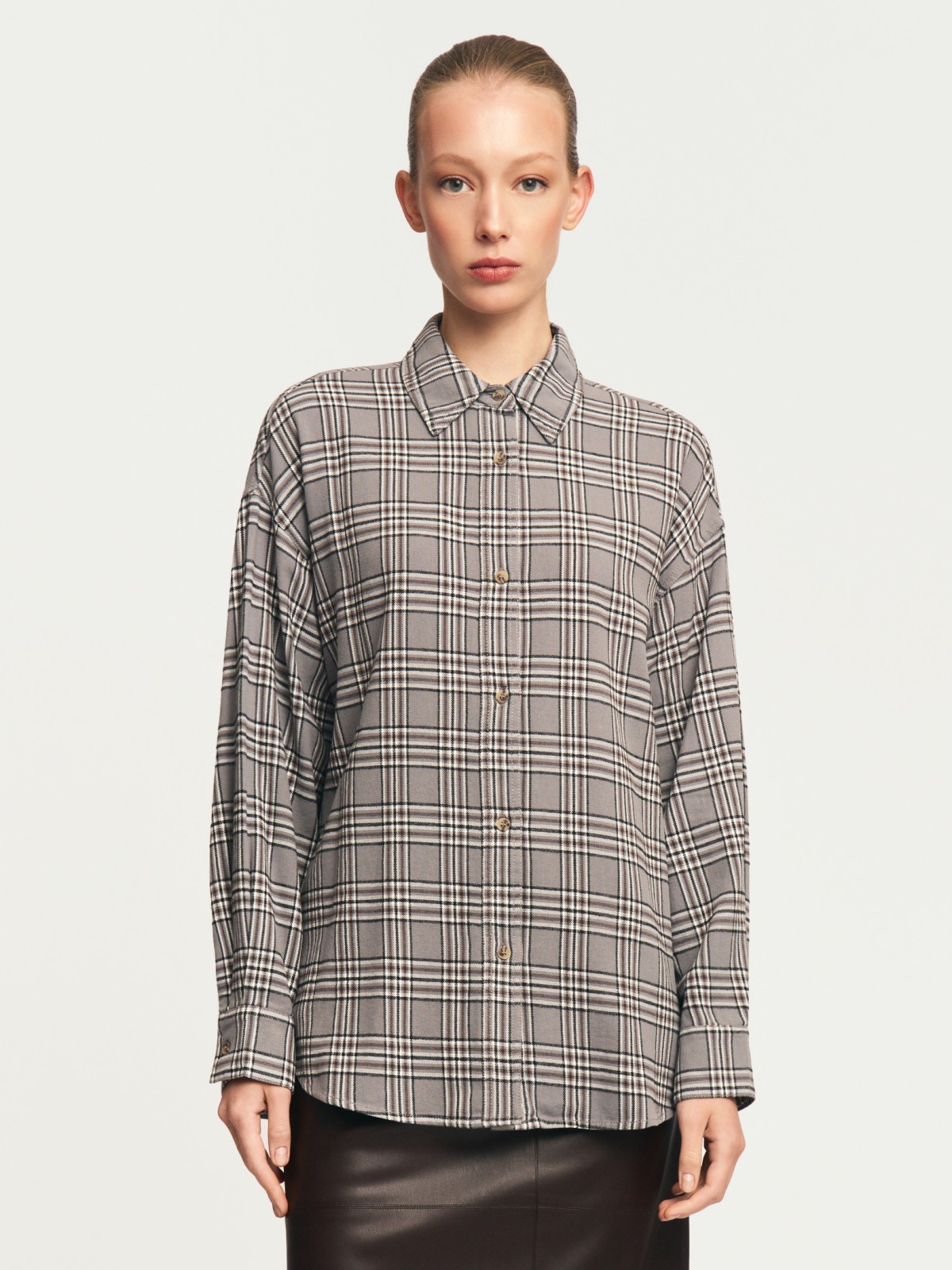 Фланелевая рубашка из хлопка в клетку