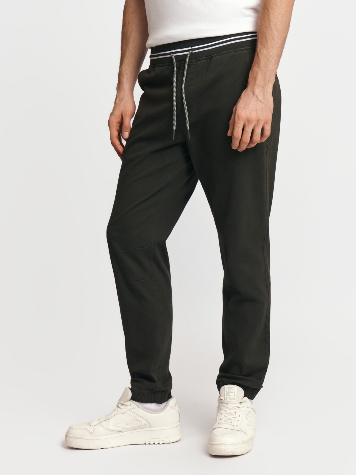 Брюки-джоггеры из хлопка на резинке