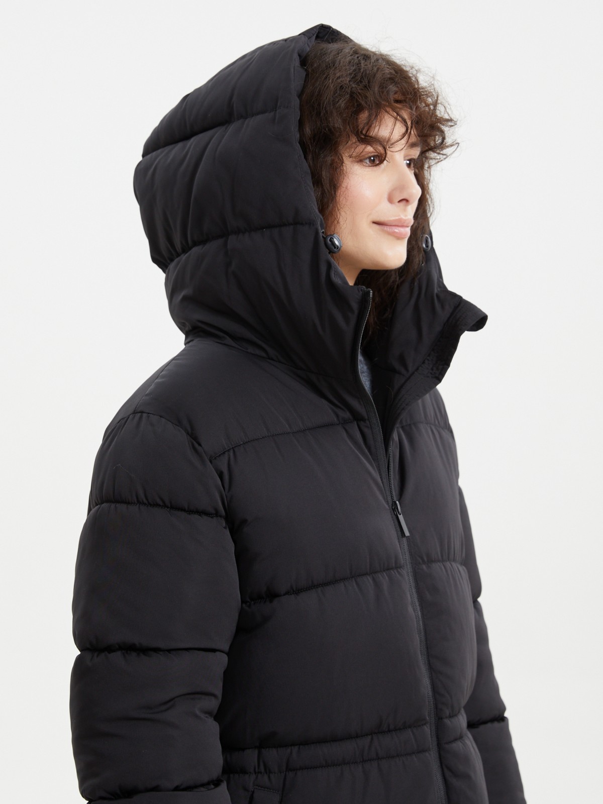 Тёплая куртка-пальто с капюшоном